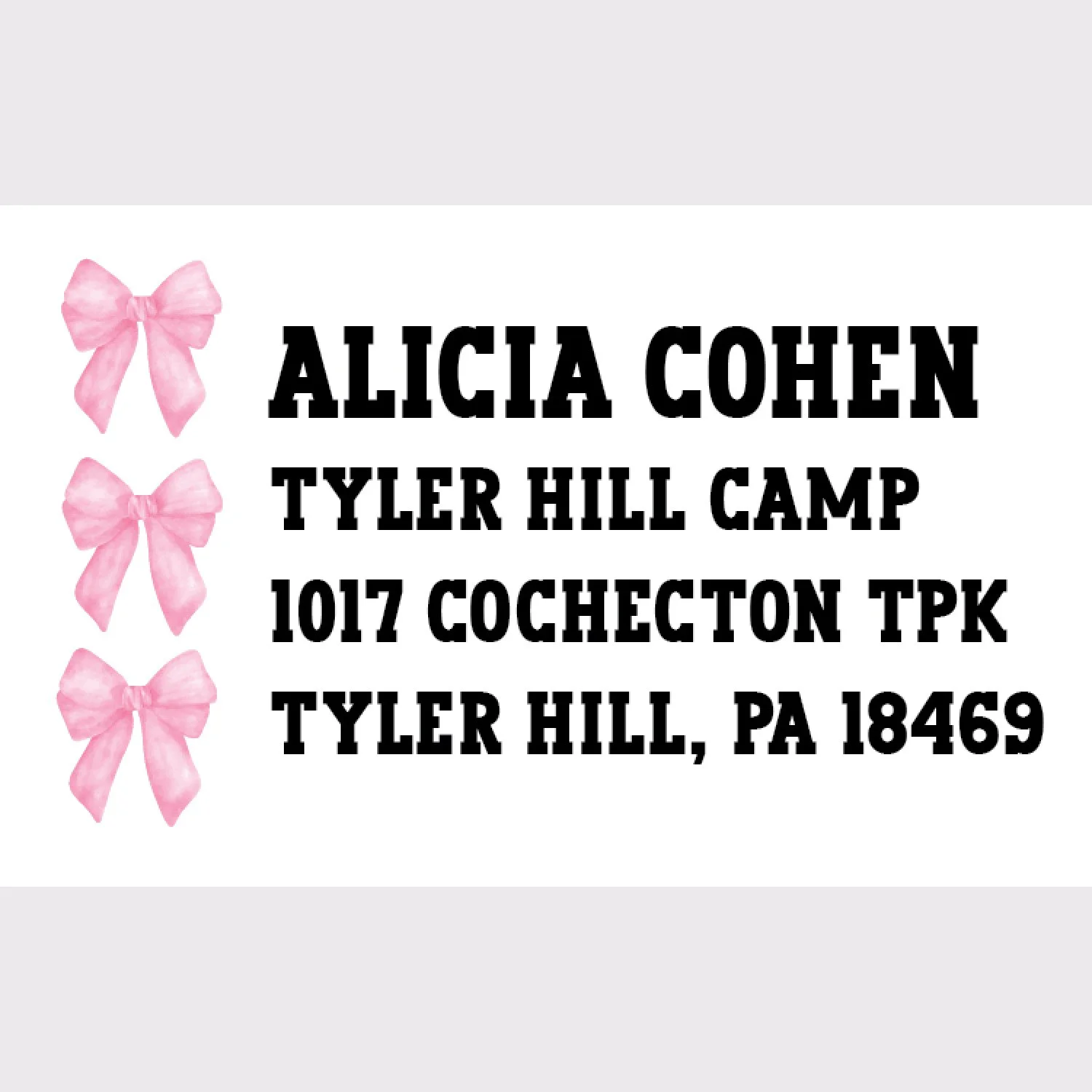 Coquette Bows Address Labels