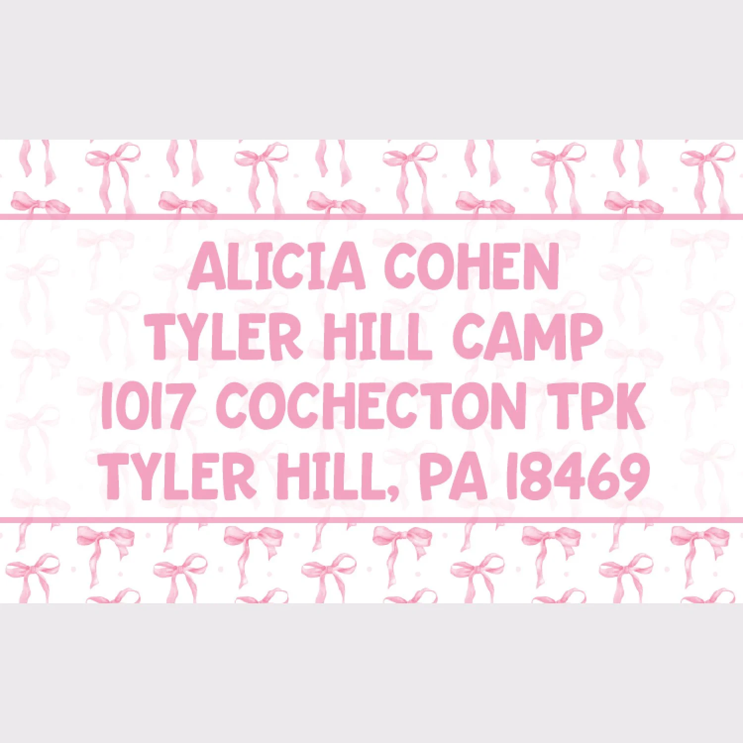 Pink Bows Pattern Address Labels