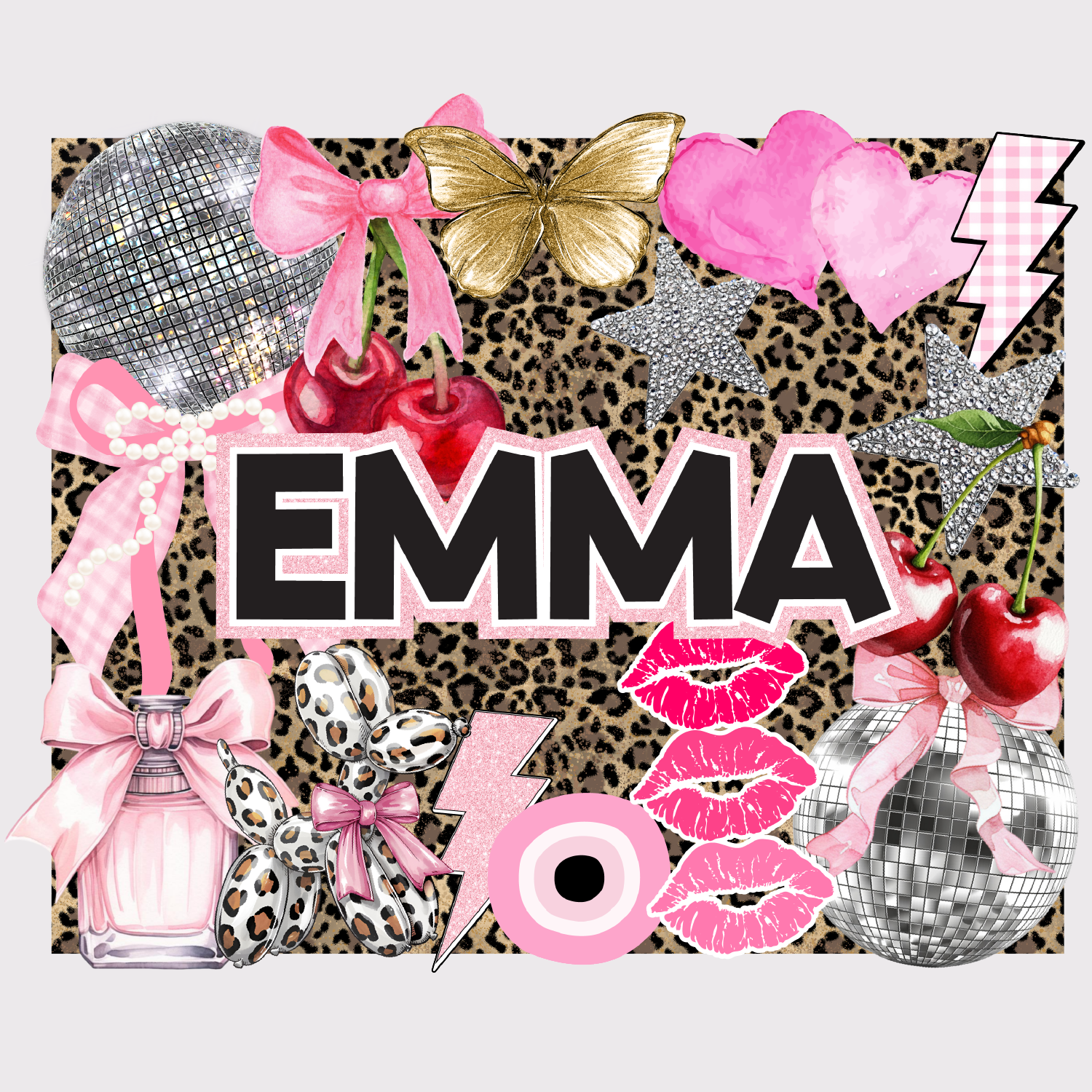 Leopard Collage Large Removable Vinyl Sticker