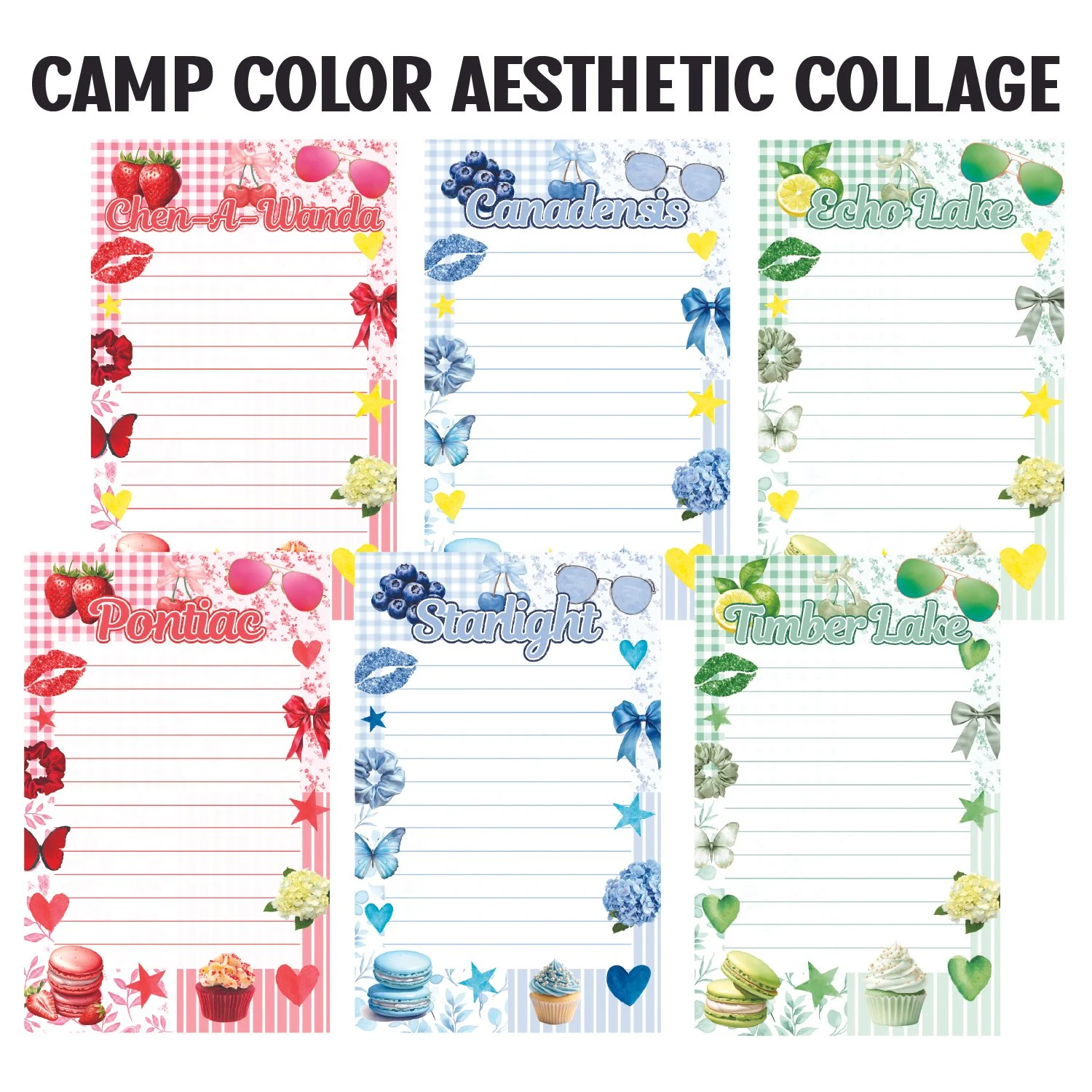 Camp Color Aesthetic w. Camp Name Notepad