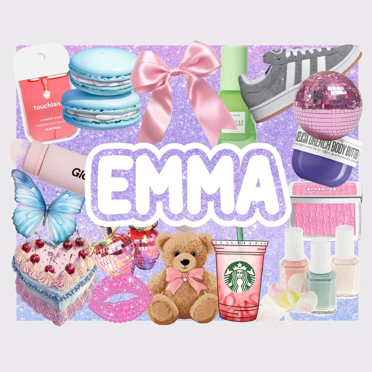 Glitter Glam Collage Large Removable Vinyl Sticker