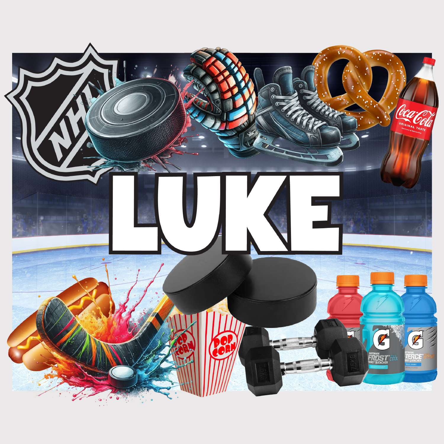 Hockey Arena Collage Large Removable Vinyl Sticker