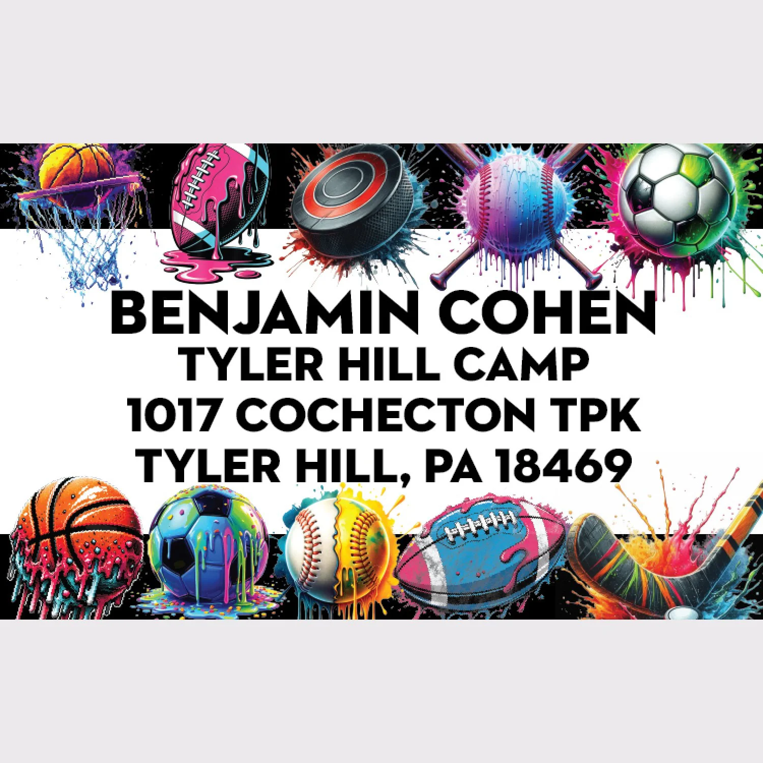 Sports Drip Address Labels