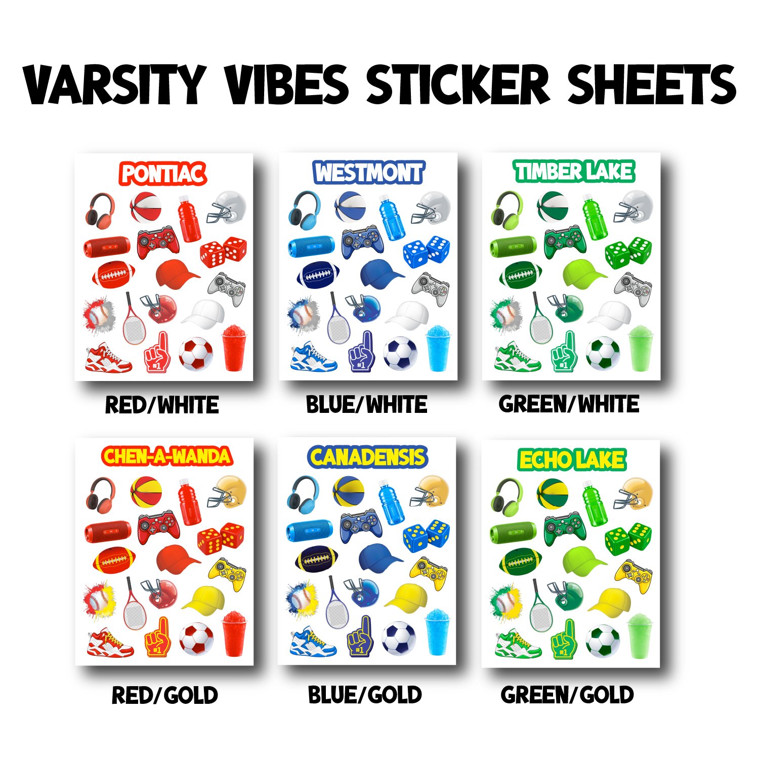 Camp Varsity Removable Vinyl Sticker Sheet