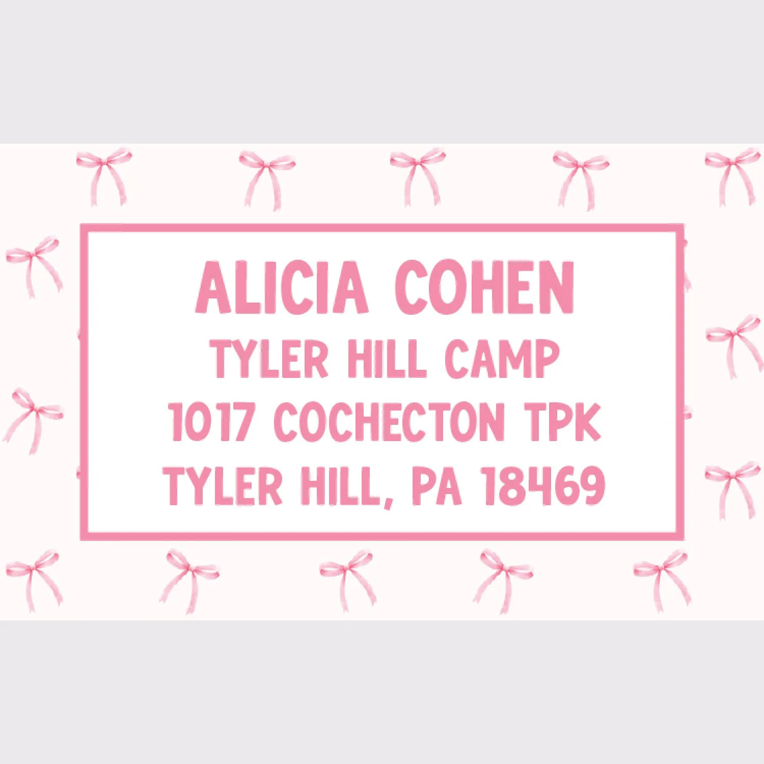 Coquette Pink Bows Address Labels