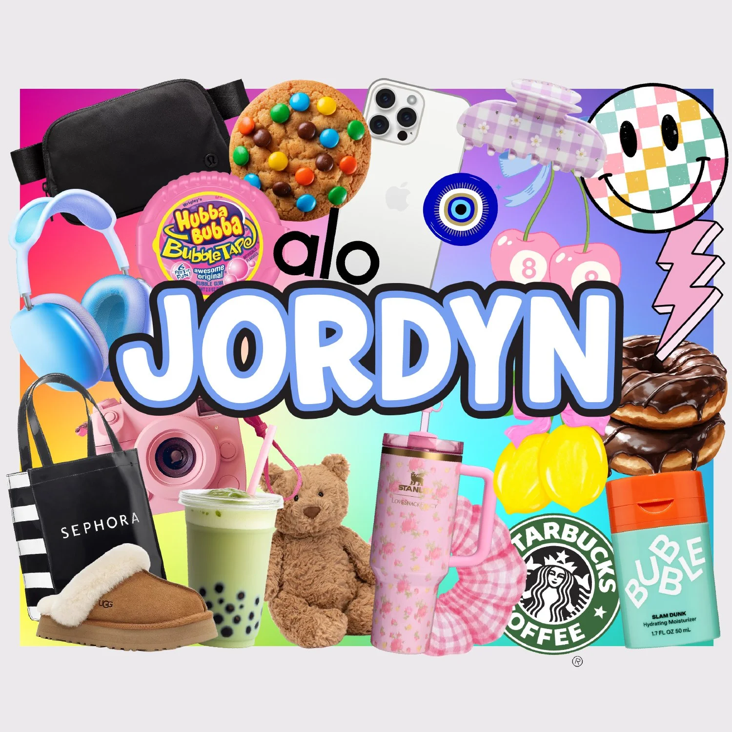 Preppy Style Collage Large Removable Vinyl Sticker