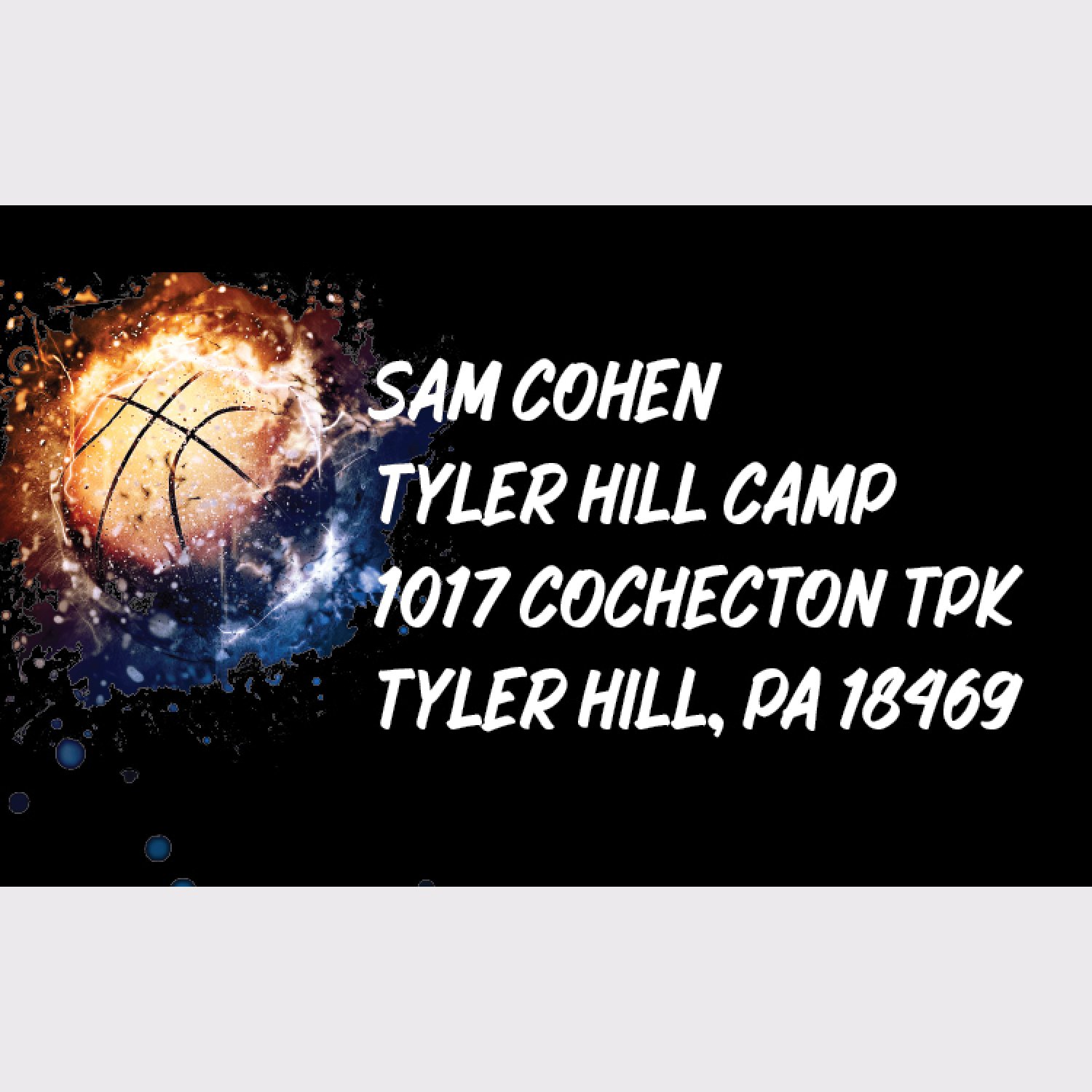 Exploding Basketball Address Labels