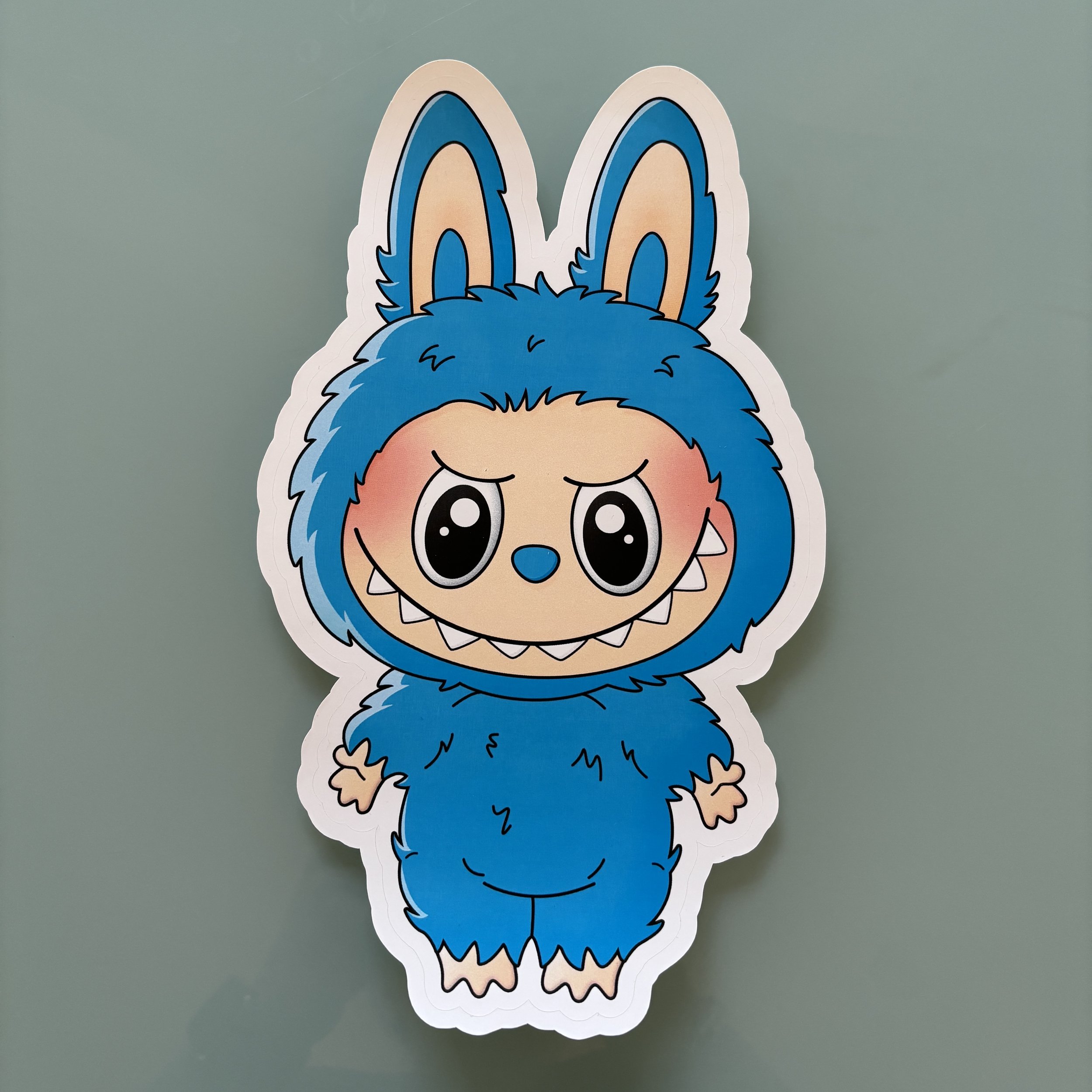 Generic Aqua Large Labubu Removable Vinyl Sticker *Sample Sale*