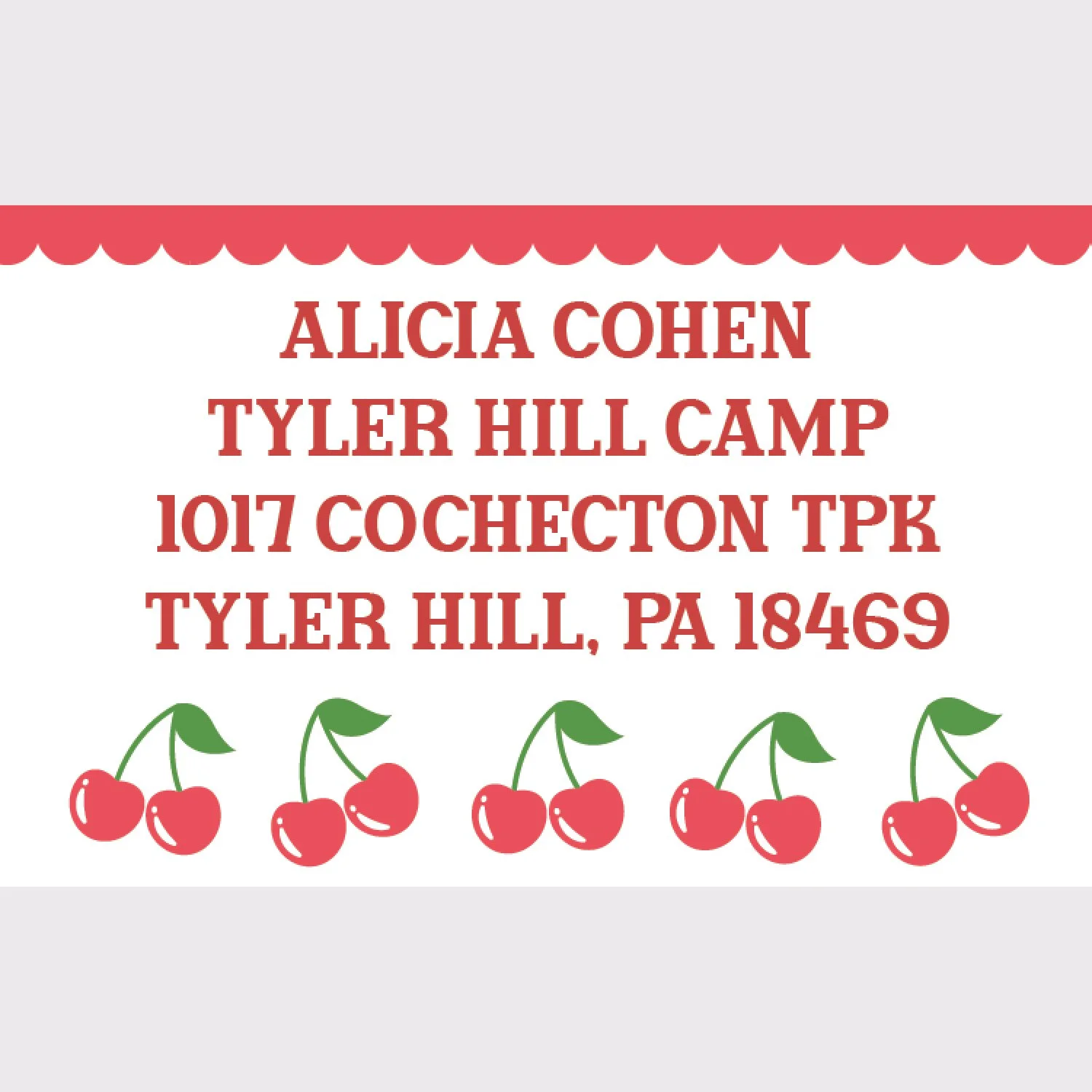 Red Cherries Address Labels
