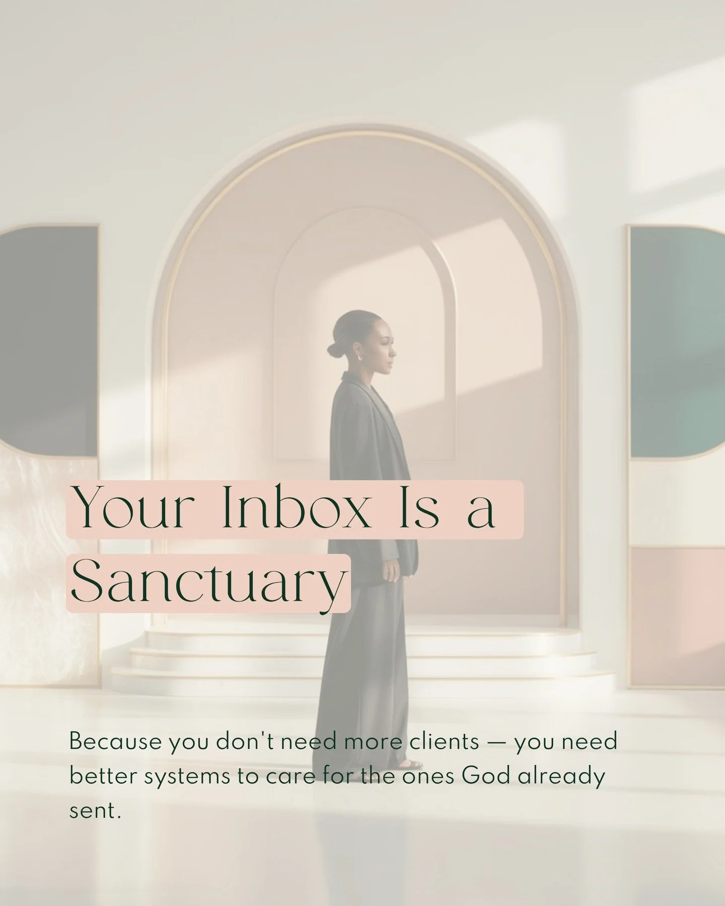 Your inbox is a sanctuary.

Not a battlefield for busyness.
Not a graveyard for good intentions.

Every message is an opportunity to serve with excellence; to care for the people God already sent.

You don&rsquo;t need more clients.
You need more pea