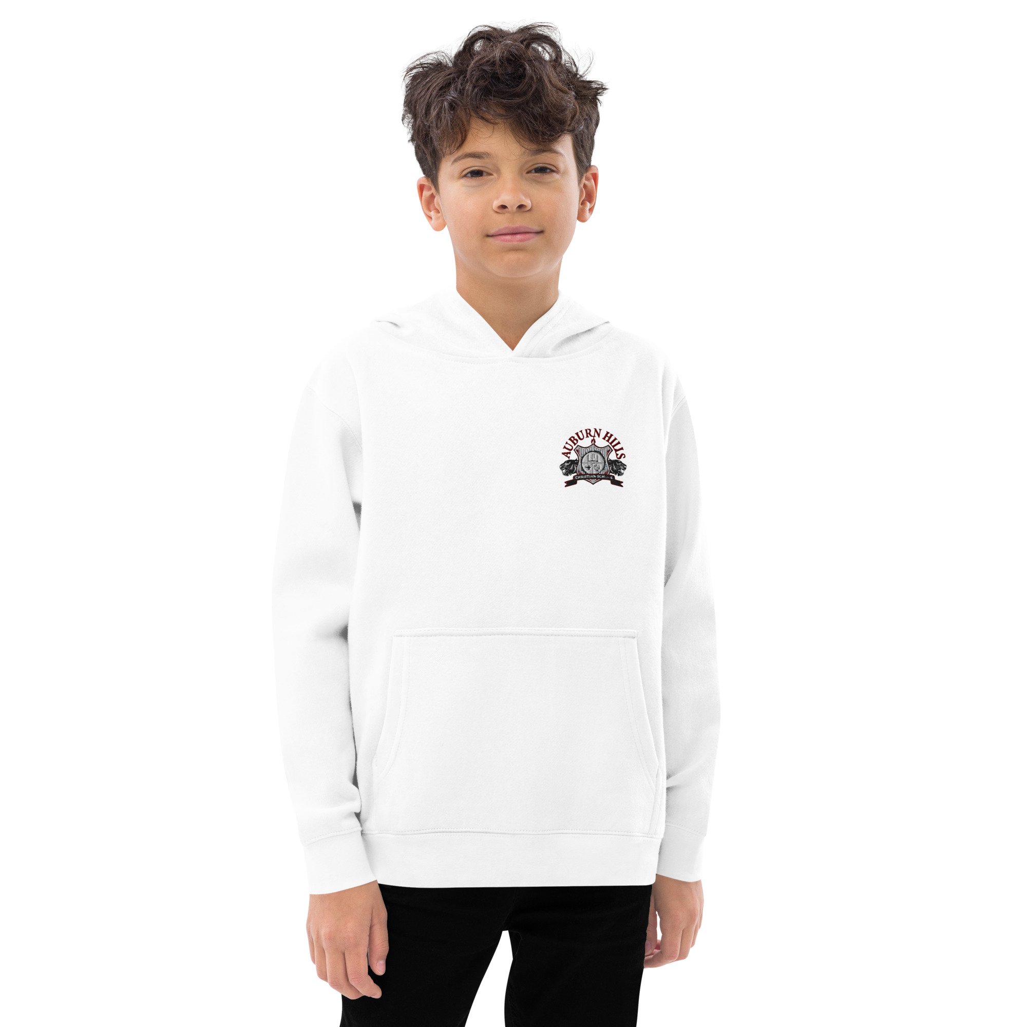 Kids fleece hoodie Embroidered Chest Logo   UNIFORM APPROVED