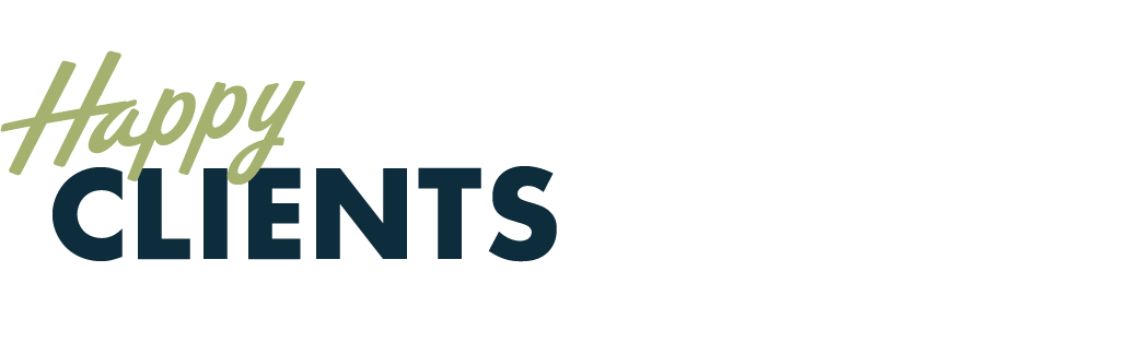 Text saying 'Happy Clients' in various fonts and colors.