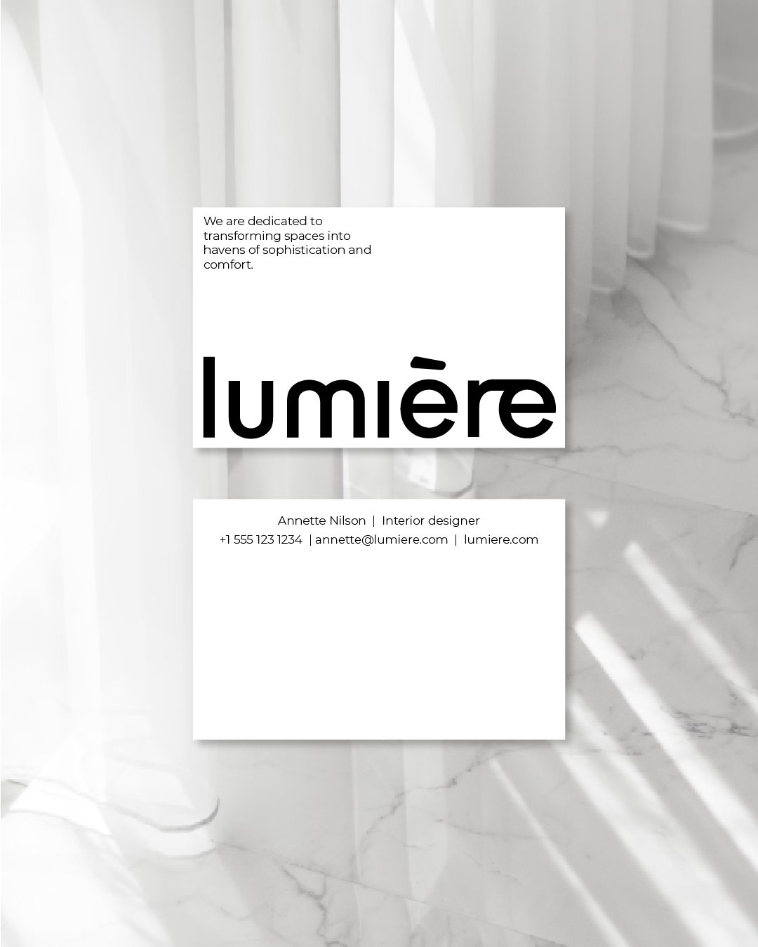 More branding materials for Lumiere: business cards design, main logo, pattern etc. 

Pssst: This brand identity was created for a passion project. Do you feel these visuals were made for your business? Drop me a message and let's make it happen!

#b