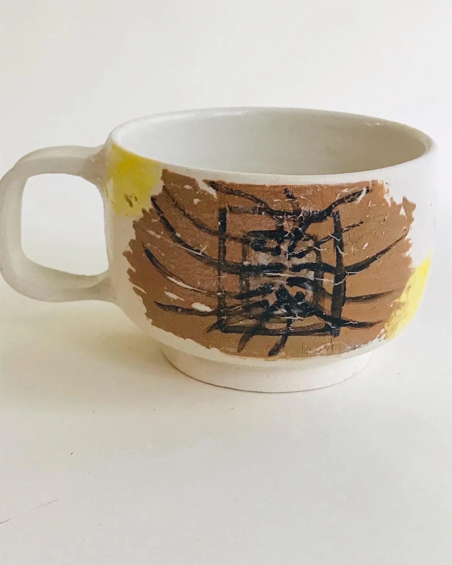 Stoneware Mug, Stoneware, printed with slip and glazed, 2022