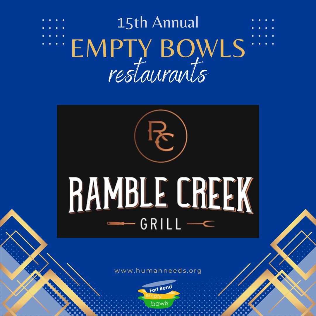 We're getting excited! @ramblecreekgrillriverstone is a proud sponsor of Fort Bend Empty Bowls and we can't wait to see what soup they create for our guests!