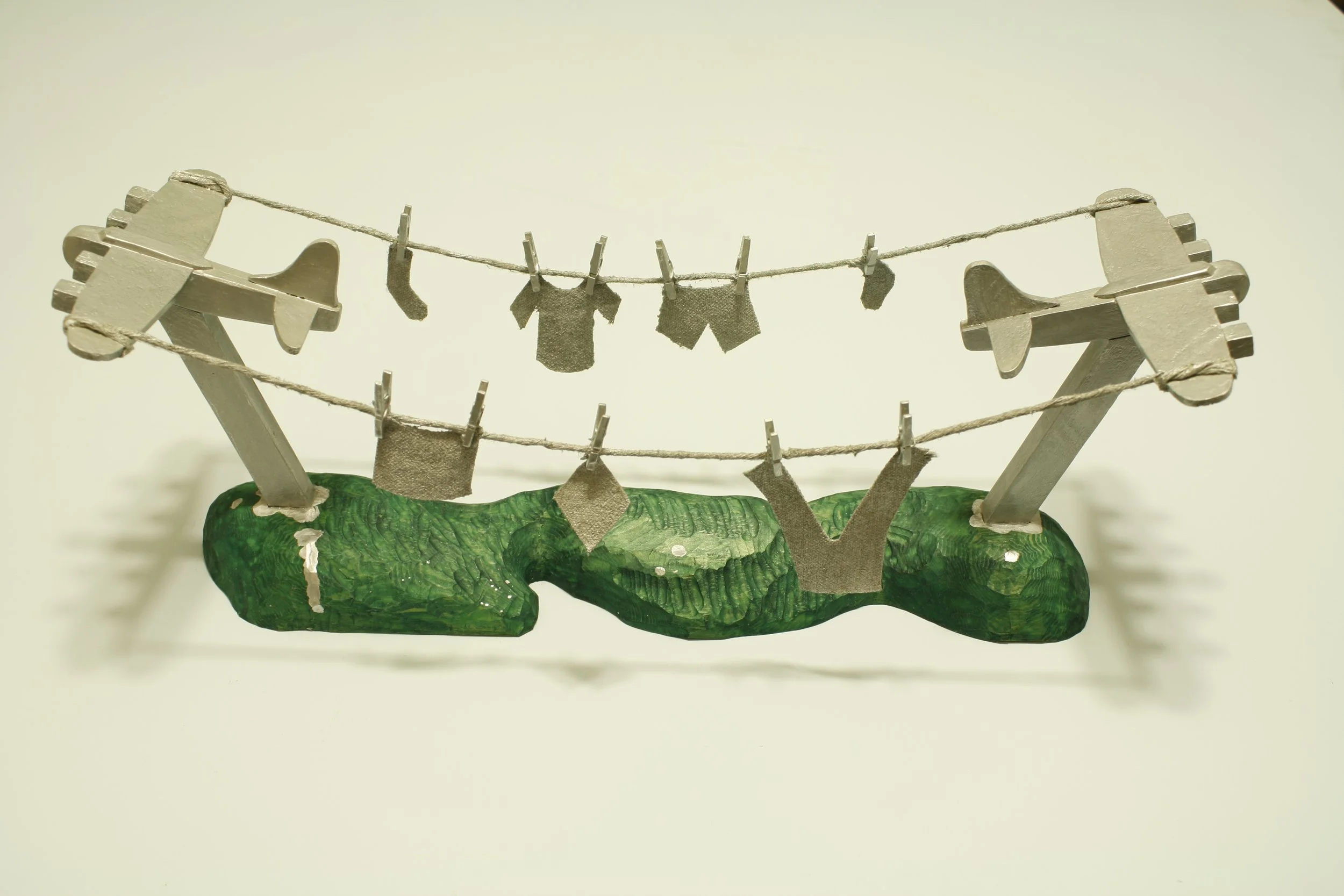 Berthold Boone, "Maquette for Flying Line", Painted wood construction, 7 x 6 x 18 in.