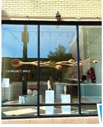 Allison Ford, "I Fundamentally Believe in the Interconnectedness of all Things" (night view), Cypress wood, 12' x 24" x 4"