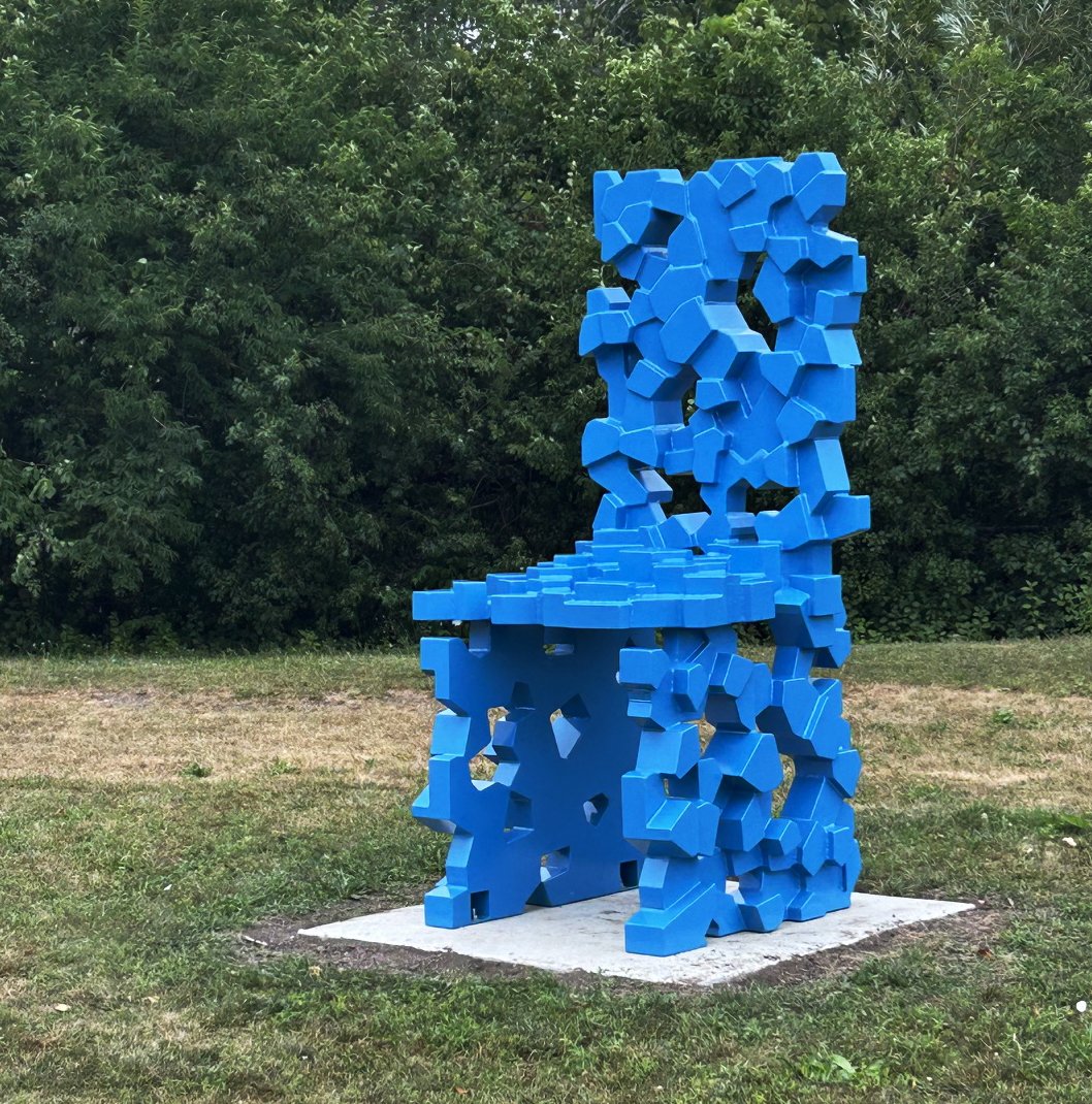 2026-2028 Exhibition Season:
Twiggs Park: "Voronoi Chair" by Patrick D. Wilson, Powder-coated steel, 84 x 36 x 38 in.