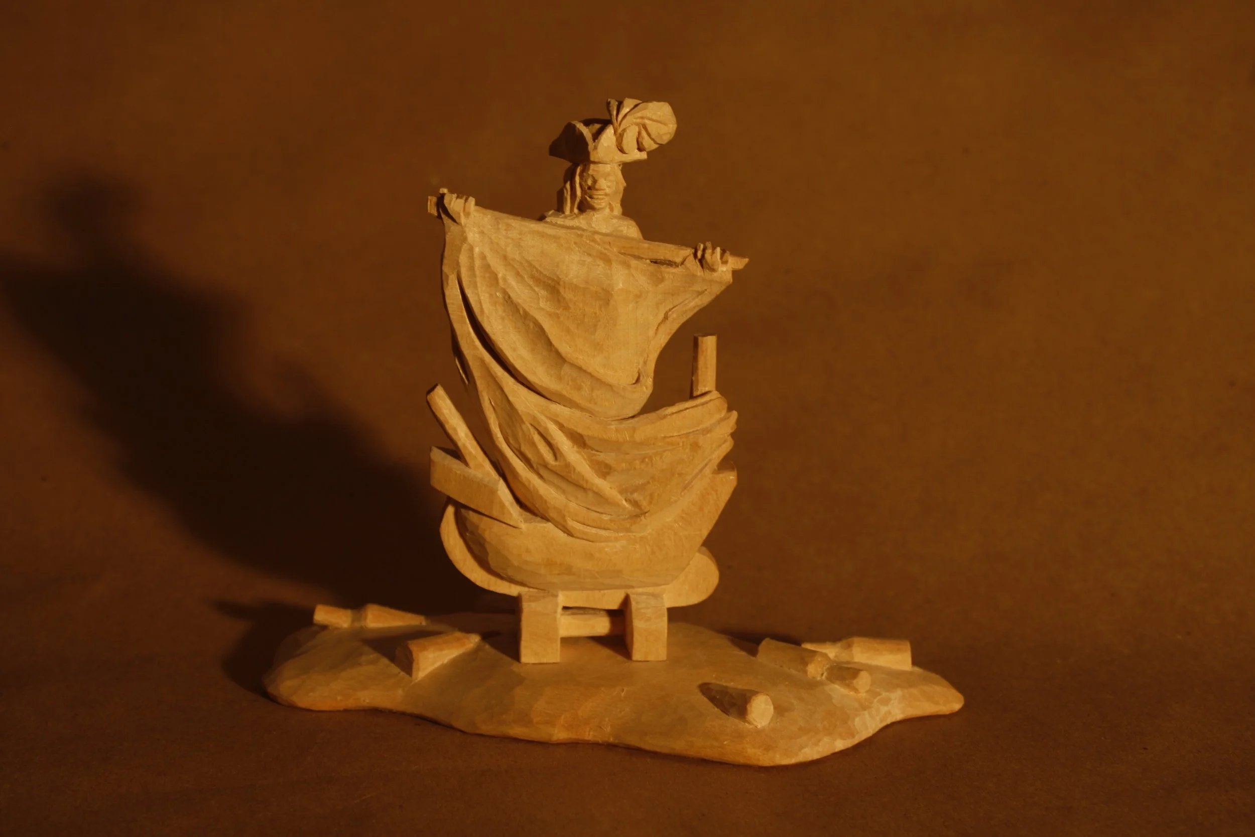 Berthold Boone, "Model Ship", Basswood, 7-1/2 x 8-1/2 x 3 in.