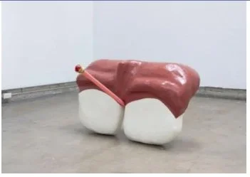 Yanqi Feifei Wang, "Untitled (toothgap and the magic wand)", Styrofoam, drywall, paints, readymade magic wand, Dimension variable