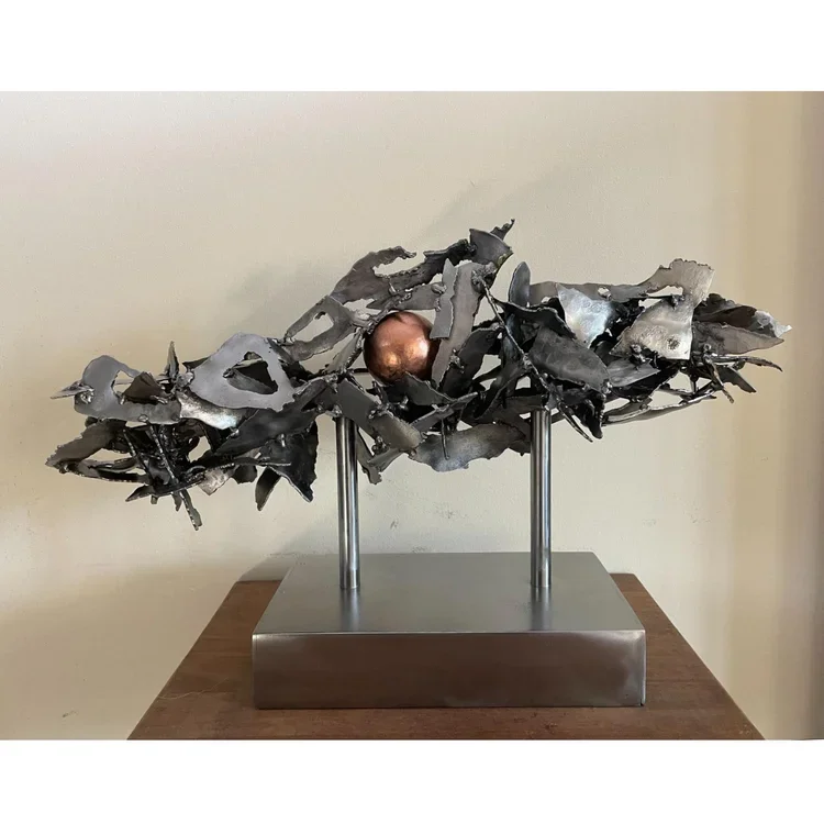 Howard Sandroff, "Boundary", Welded steel and copper, 19 x 5 x 11 in.