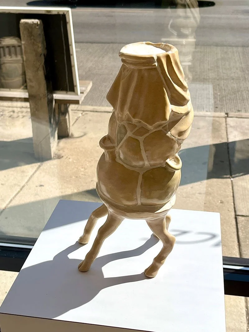 Andrew Cantu, "Under the Veil", Mixed media on ceramic, 5 x 6-1/2 x 13 in.