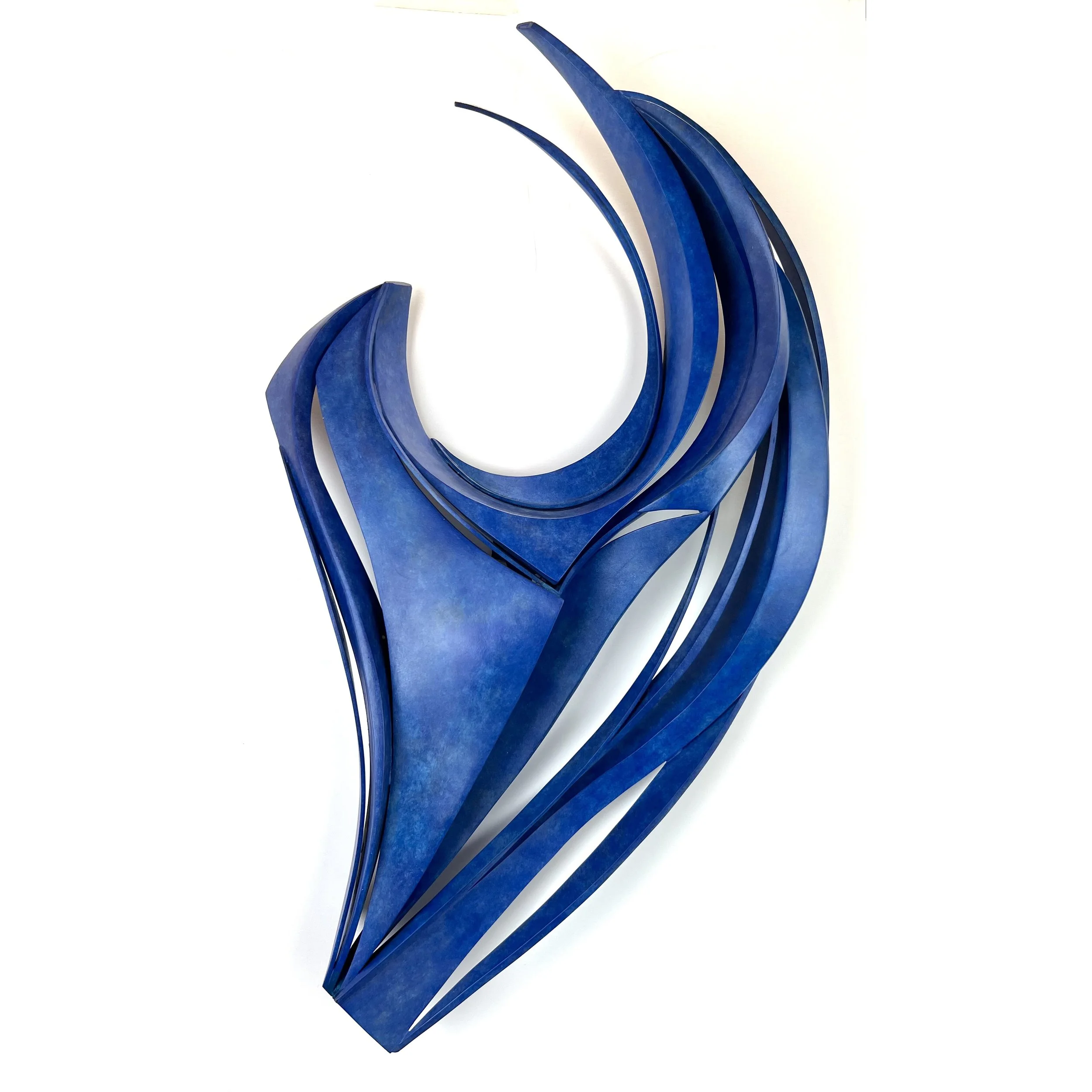 "Shadows in Motion" by Darlys Ewoldt, Bronze, copper, patina, 3 x 13 x 21 in.