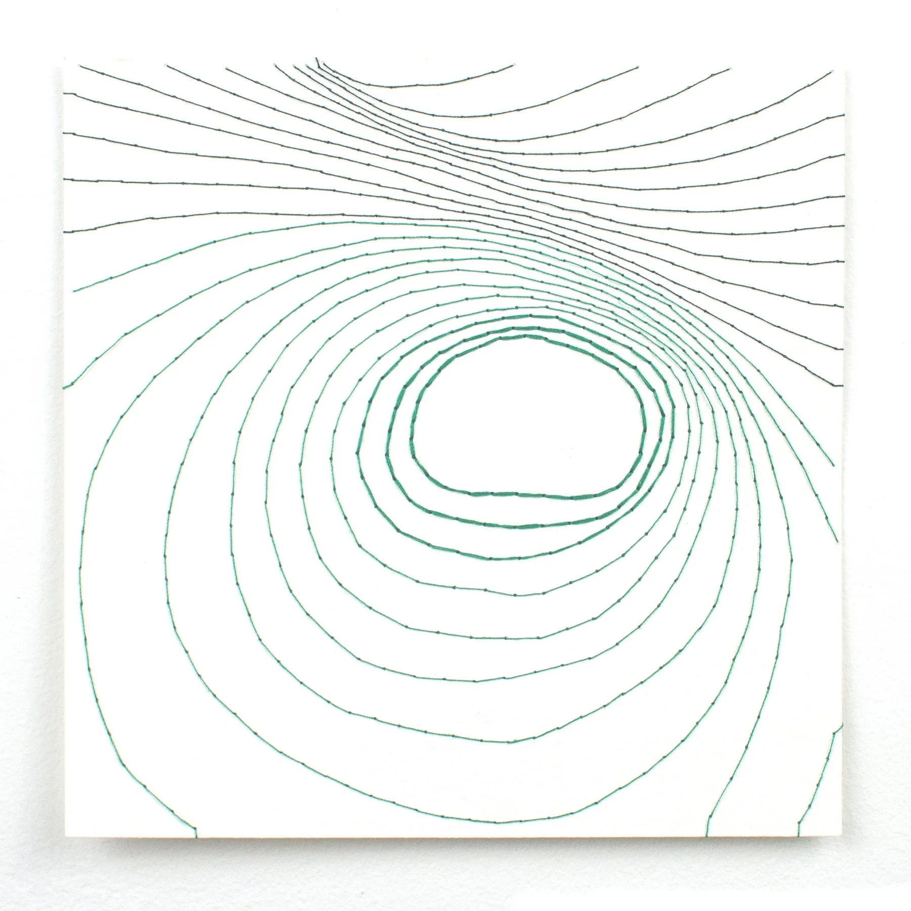 Celia Greiner, "Elevation", Thread and paper, 6 x 6 in.