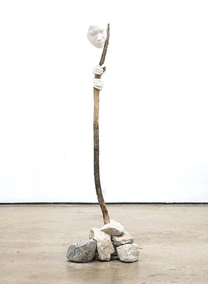 Siwei Xu, "Nemophilist", Cement, wood, and sandstone 2 x 2 x 6 ft.