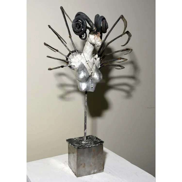 Caroline Jacobson, "Guardian(s) of the Forest", Steel and epoxy clay, 20 x 9 x 6 in.