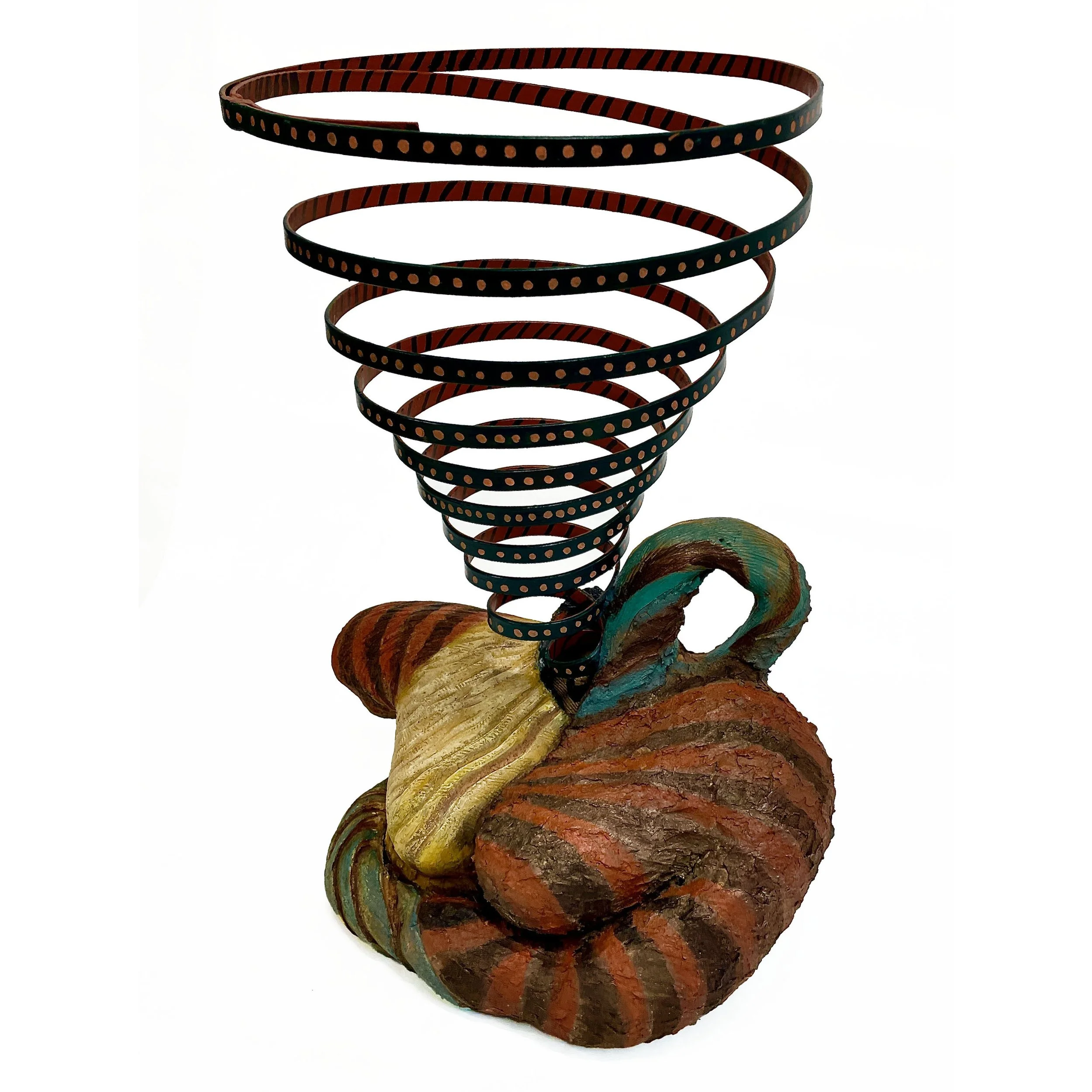 "Growth and Decay" by Indira Johnson, Ceramic, mixed media, 20 x 12 x 9 in.