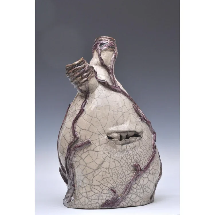 Nancy VanKanegan, "HeartSpeak", Raku fired stoneware, 16 x 20 x 7 in.