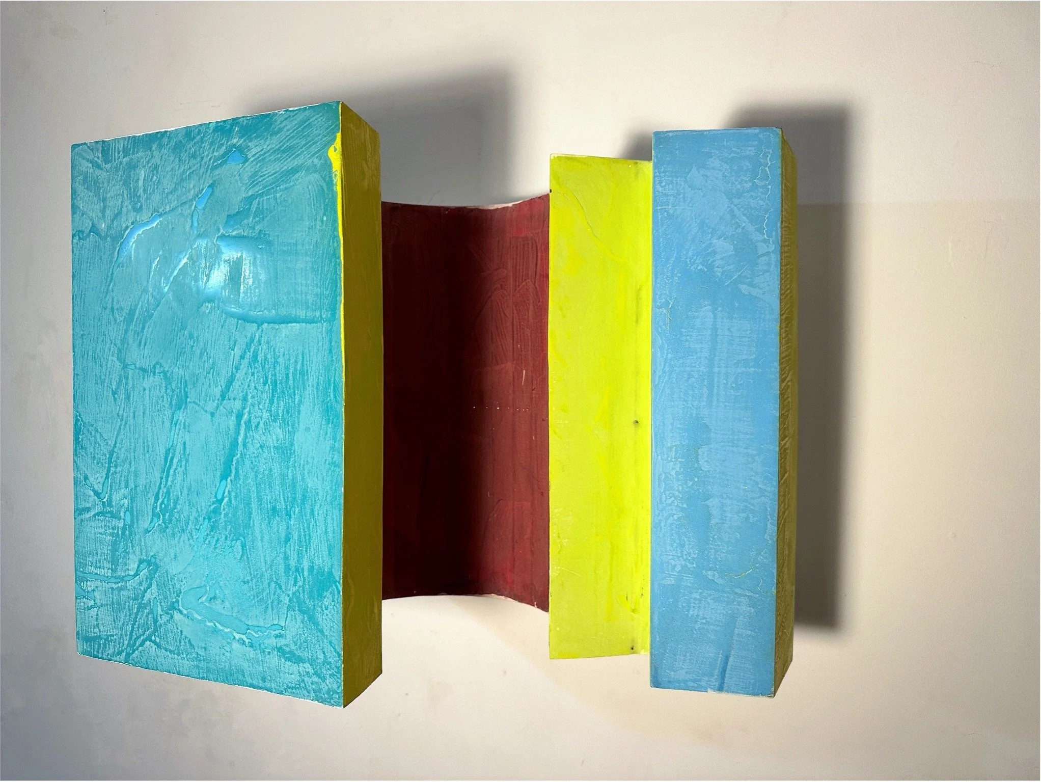 "Red Curve" by Scott Mossman, 23” x 19” x 18”, Acrylic on wood