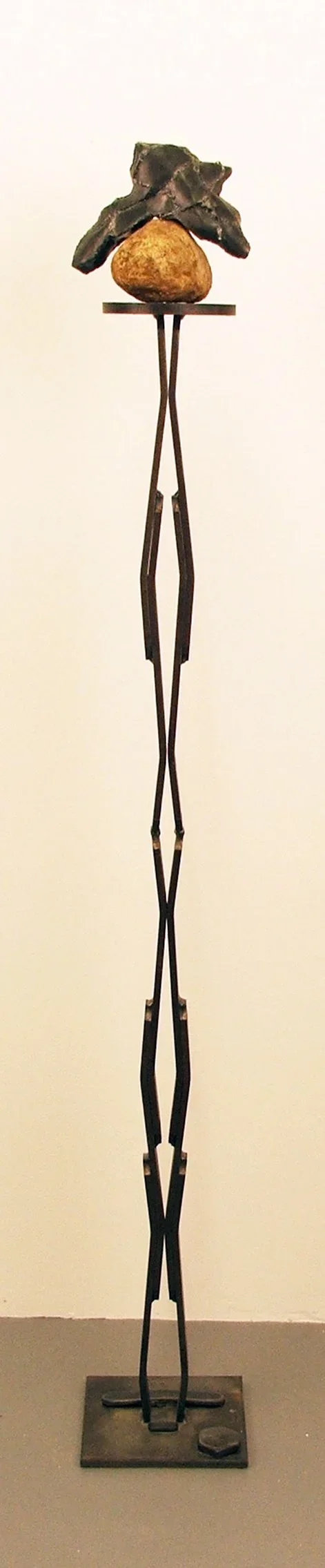 "Untitled 1" by Robert Craig, 66" x 3" x 6", Steel, stone