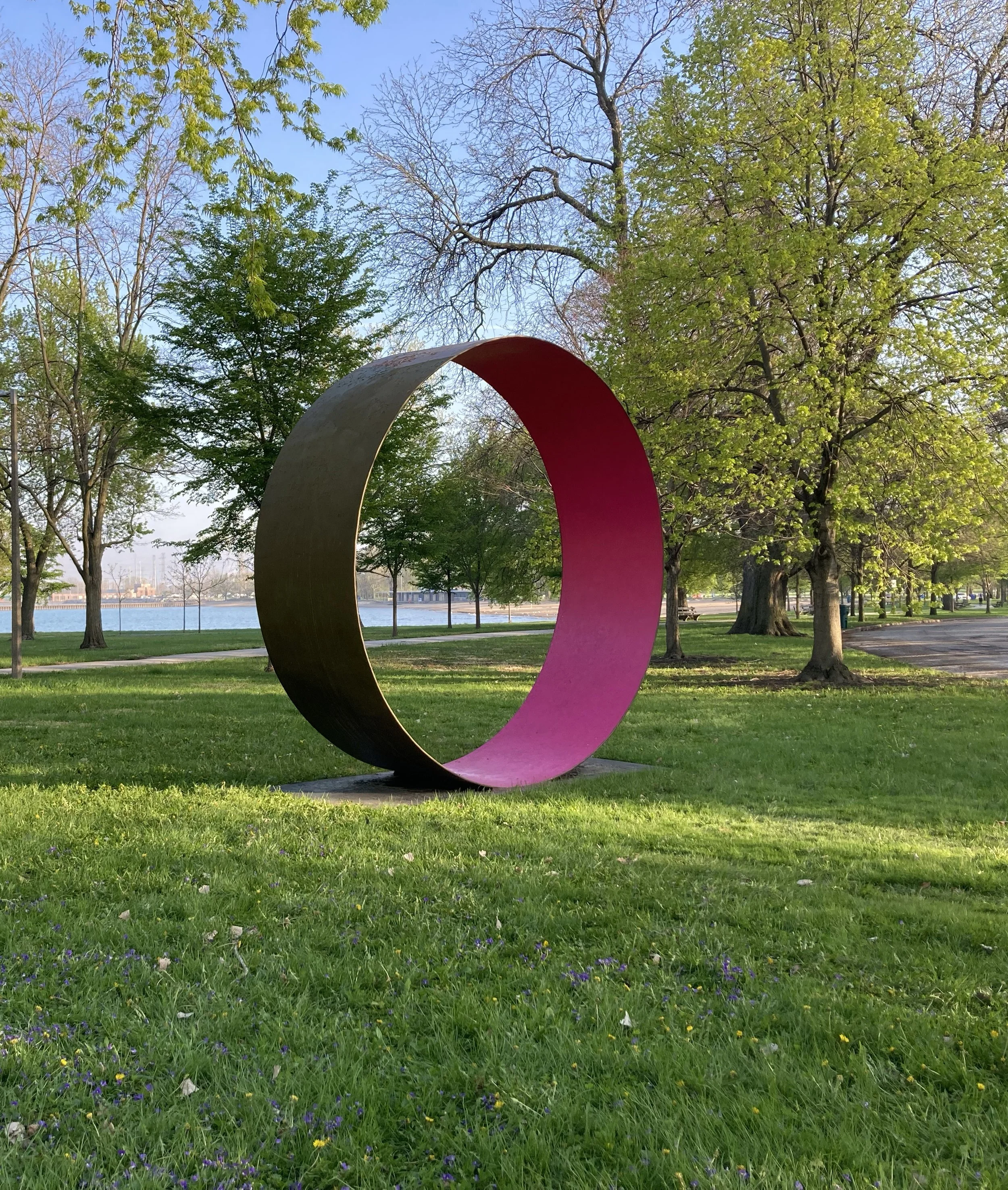 Robichaux Park: "Give" by Dusty Folwarczny, Salvaged industrial steel, polymer, 14' x 14' x 5'