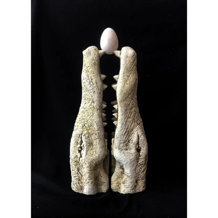 Boruch Lev, "Love III", White clay, 26 x 8 x 14 in.