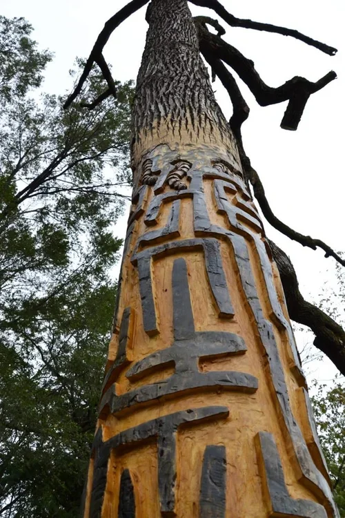 "The A”Maze”ing Larvae of the Emerald Ash Bore" (detail), 2017, by Janet Austin. Location: Palmer Square Park