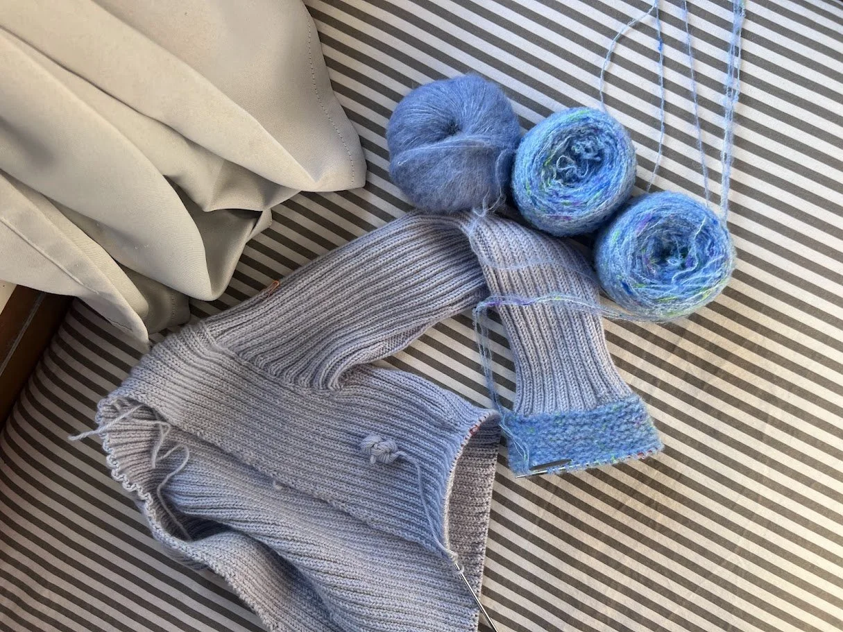 Blue cardigan progress!