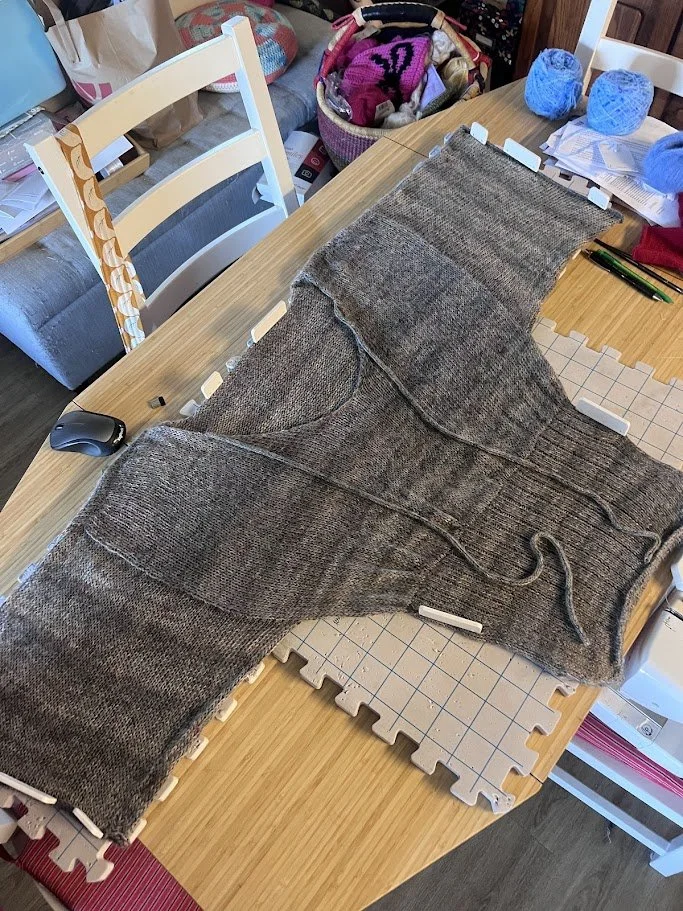 Test knit on the blocking mats!