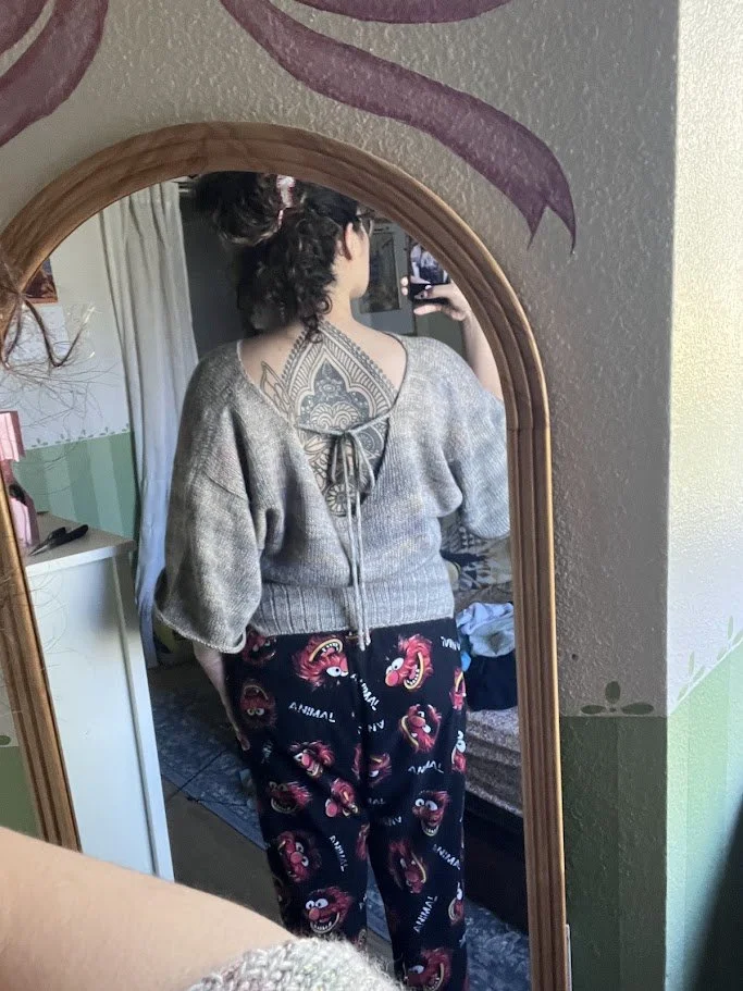 Back of the test knit!