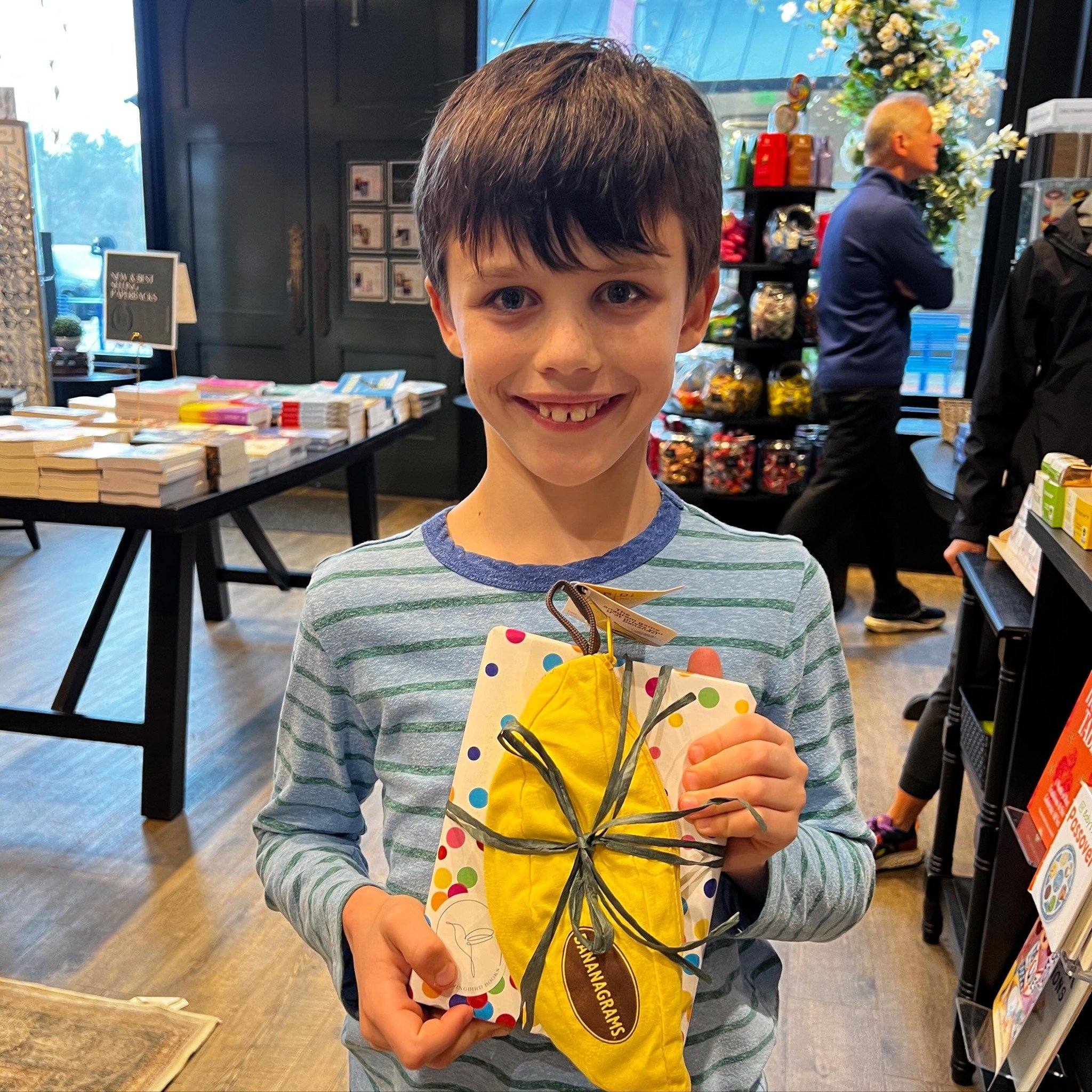 We&rsquo;re here to help with all of your birthday present needs! Nine-year-old Parker is all set for his first sleepover to celebrate his friend Theo&rsquo;s birthday. Happy birthday Theo! 🥳 

#birthdayparties #birthdaypresents #bananagrams #always