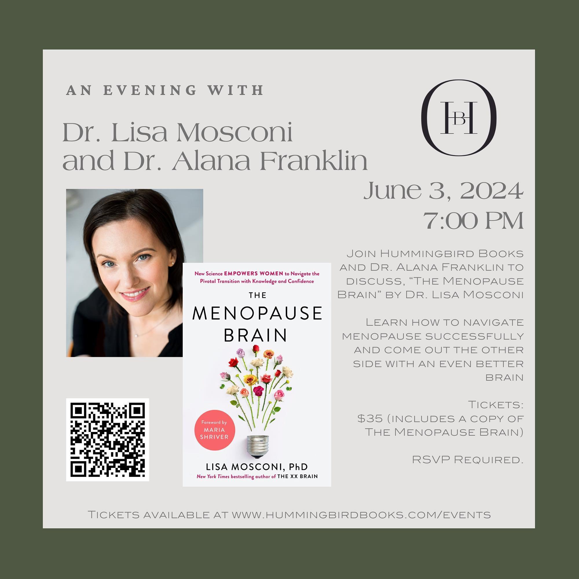 We&rsquo;re so excited to welcome @dr_mosconi to discuss her new book, &ldquo;The Menopause Brain.&rdquo; Moderated by Dr. Alana Franklin, member of The North American Menopause Society, learn how to navigate menopause successfully and come out the o