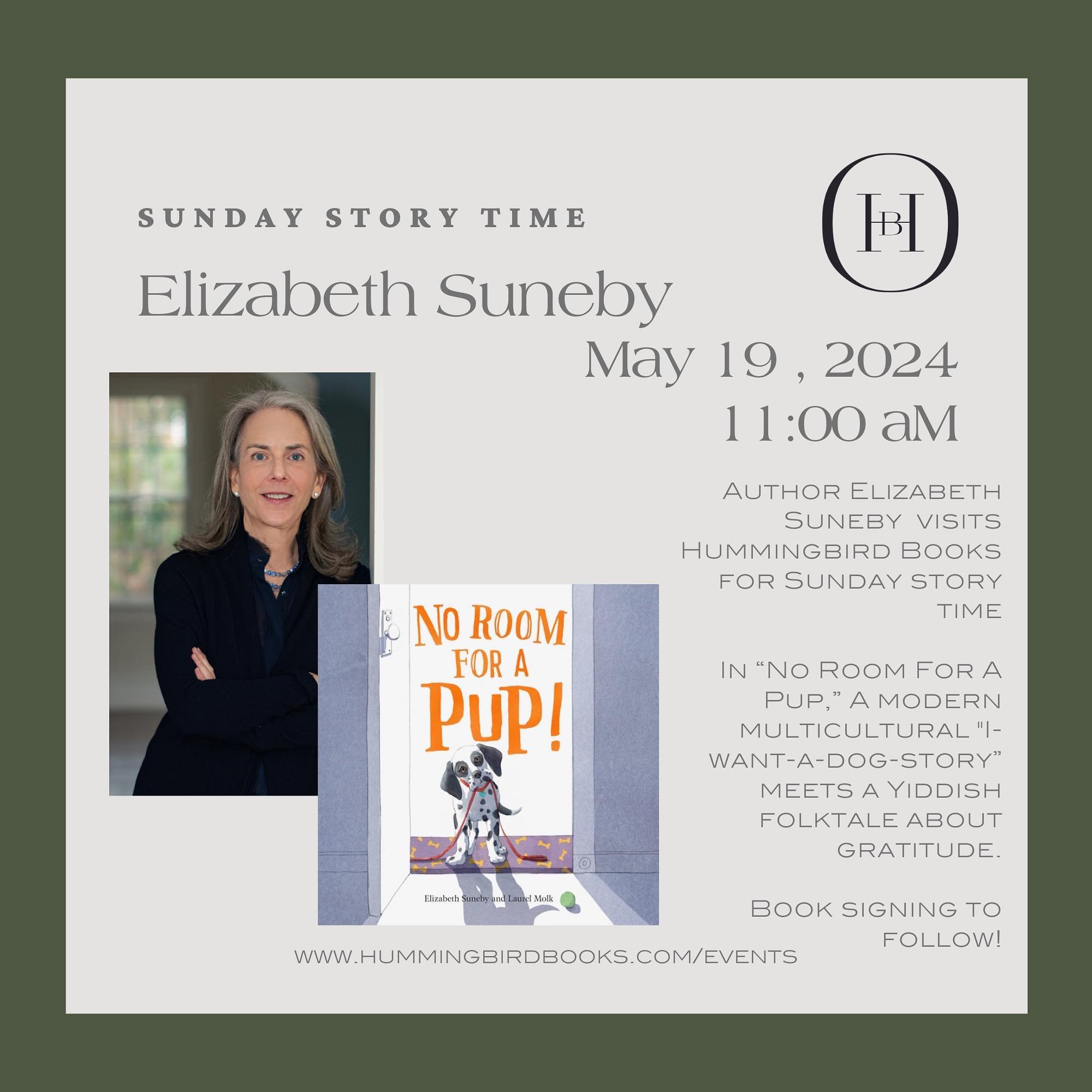 We are so excited for our story time this coming Sunday, May 19, with @elizabethsuneby! Join us to hear her read her book &ldquo;No Room For A Pup!&rdquo; at 11am.

#indiebookstore #storytime #noroomforapup #localauthor #chestnuthillma #newtonma #bro