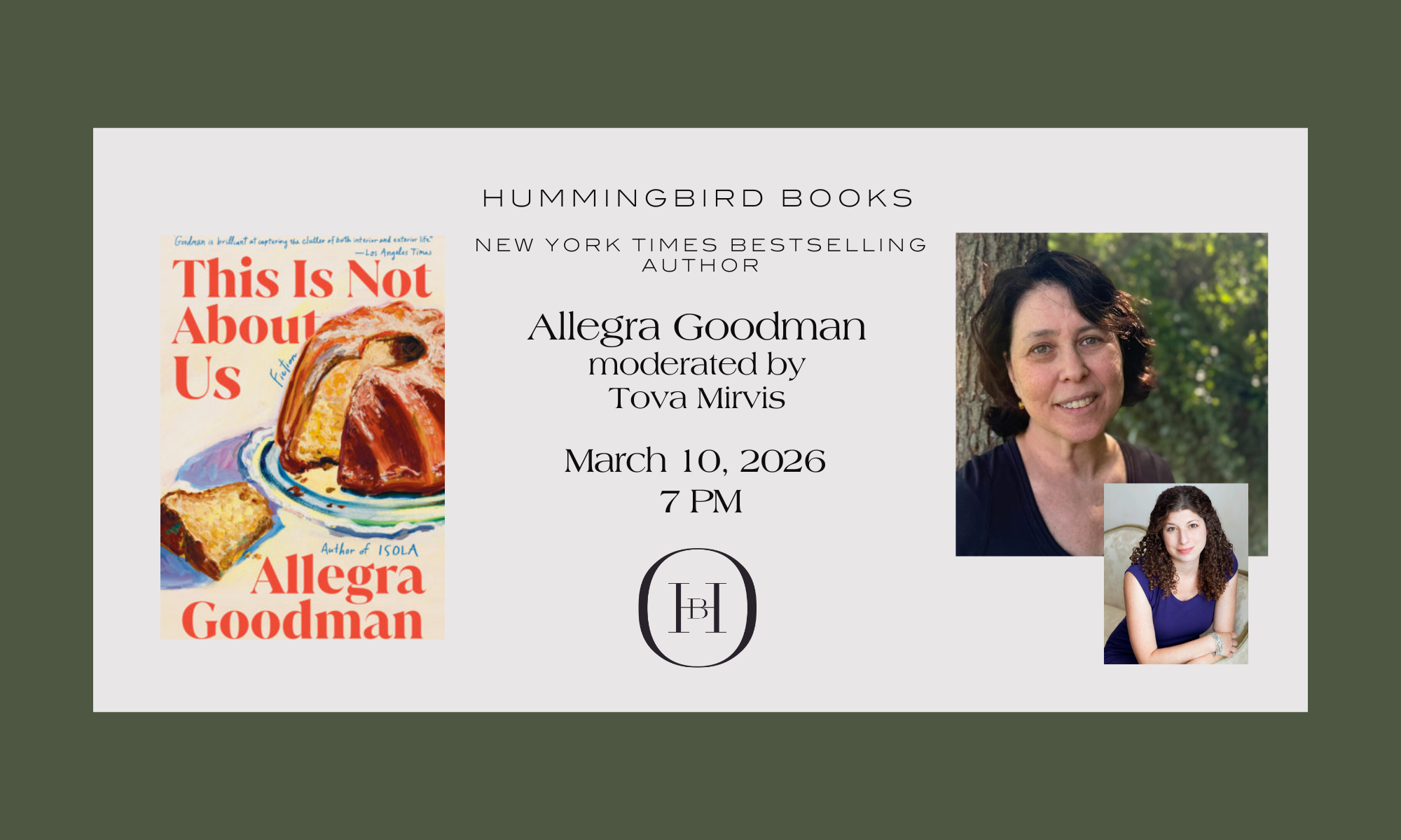New York Times Bestselling Author Allegra Goodman in Conversation with Tova Mirvis