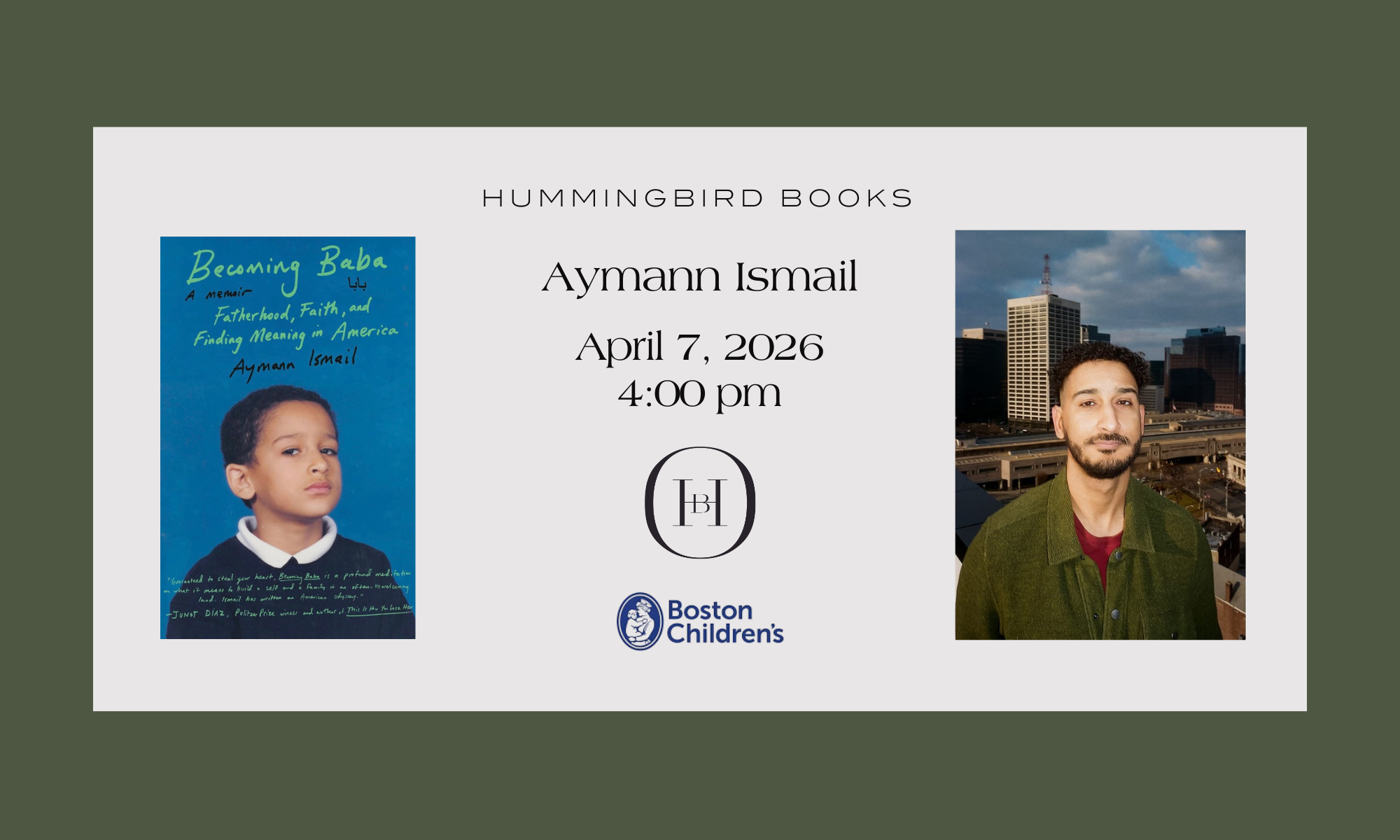 In Partnership with Boston Children’s Hospital: An Evening of Conversation with Aymann Ismail