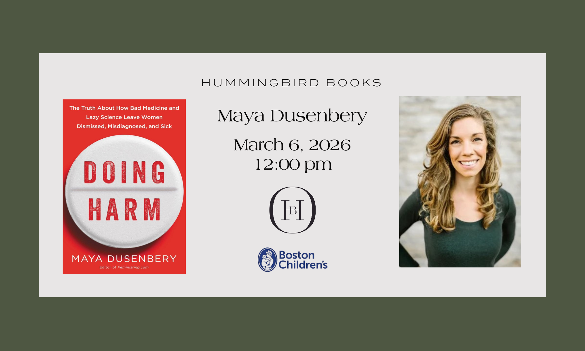 In Partnership with Boston Children’s Hospital: An Evening of Conversation with Maya Dusenbery