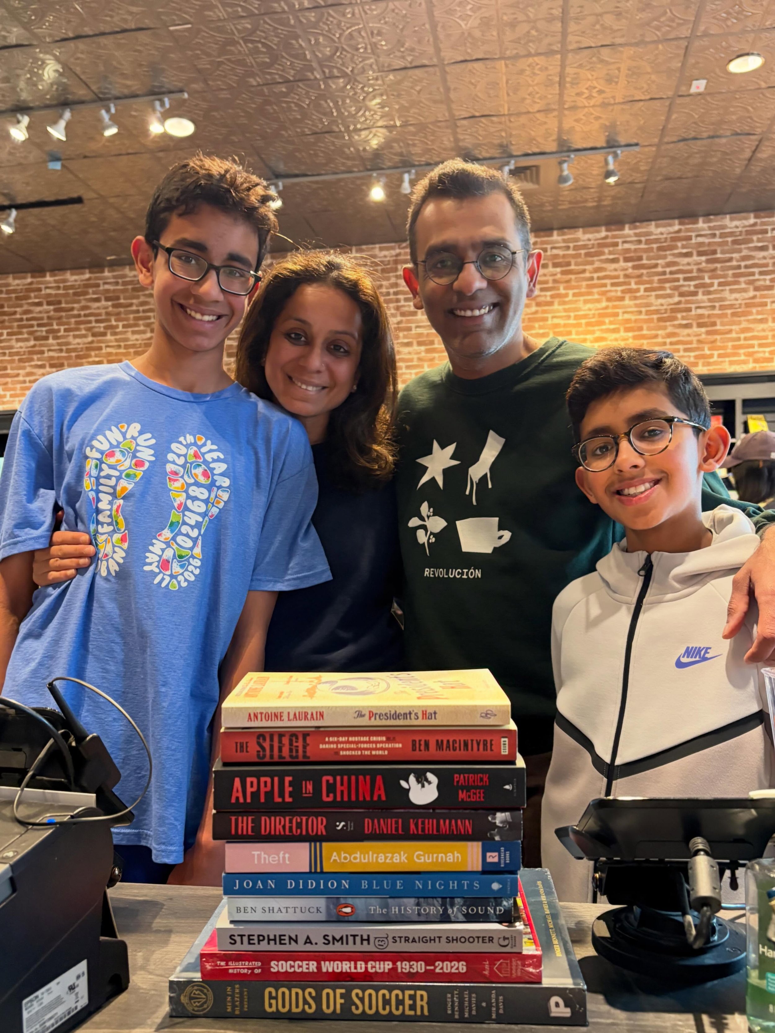 The Goyal family was all smiles yesterday when they picked up a little something for everyone in the family to read on a rainy #stacksunday 📚 We hope everyone has a good book to dig into this Memorial Day Monday, and if not, we&rsquo;re open 10-6!