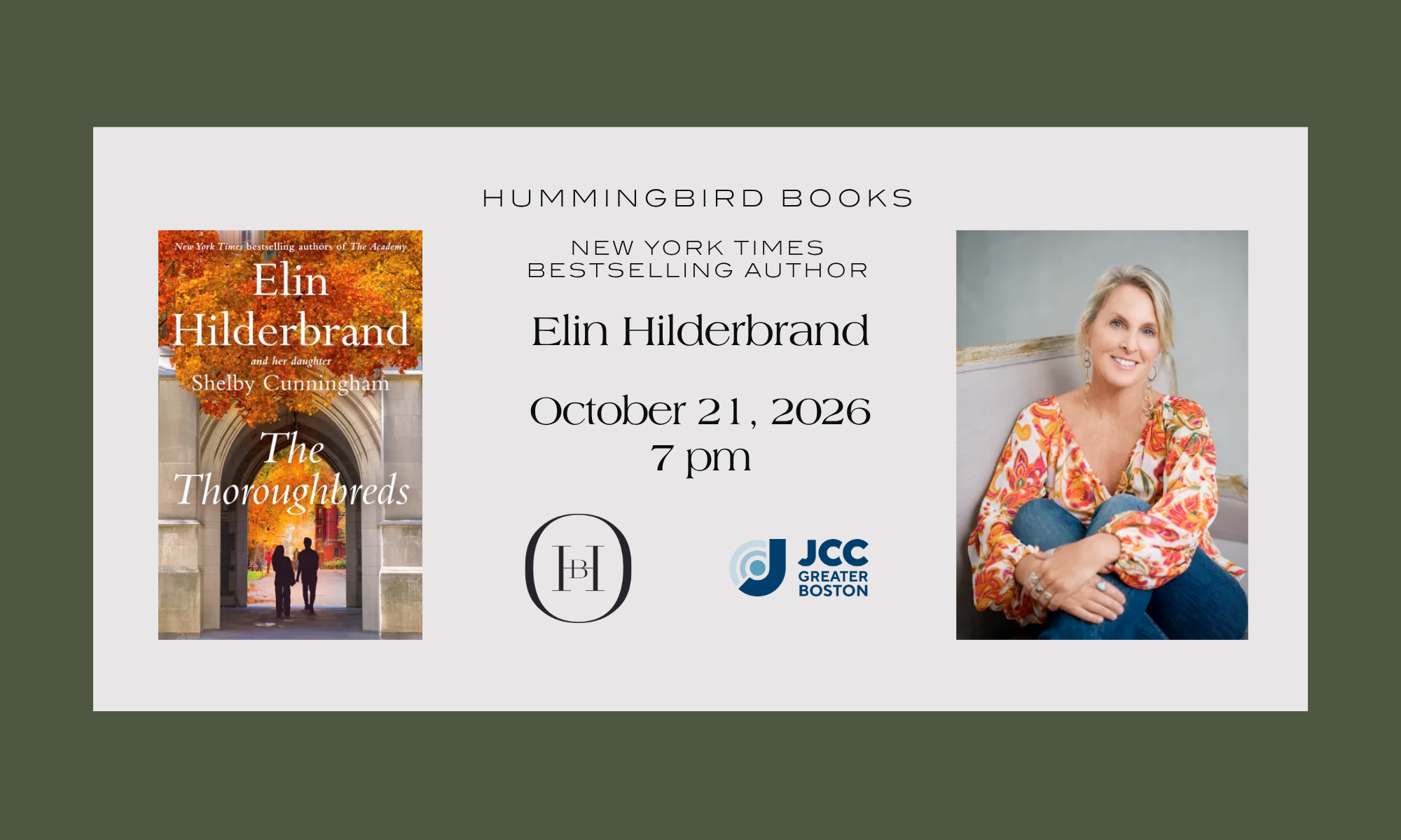 An Evening of Conversation with Elin Hilderbrand (JCC Newton)