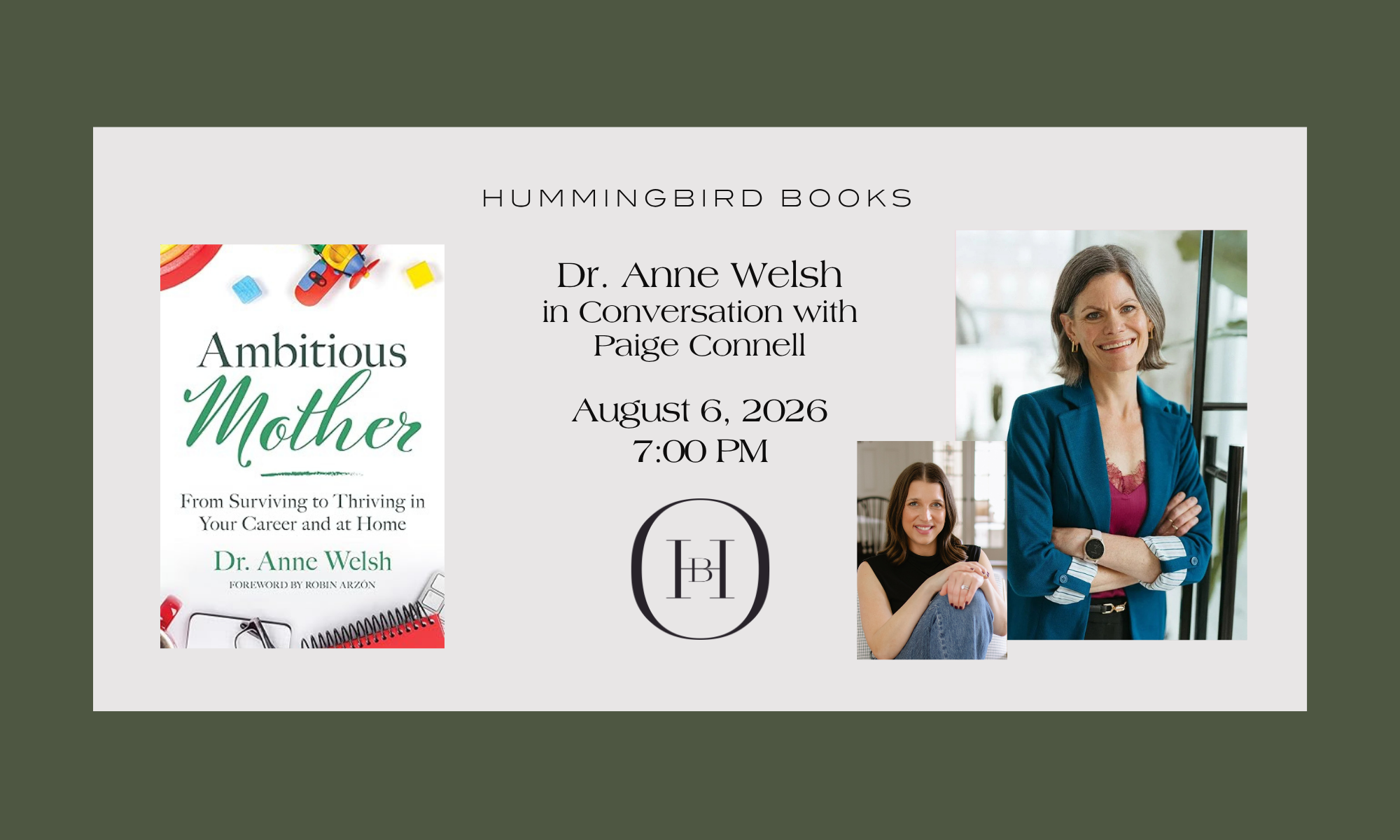 An Evening with Dr. Anne Welsh (moderated by Paige Connell)
