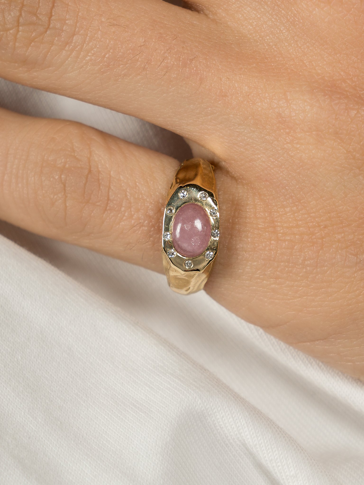 Pink Tourmaline Gum Drop Ring
